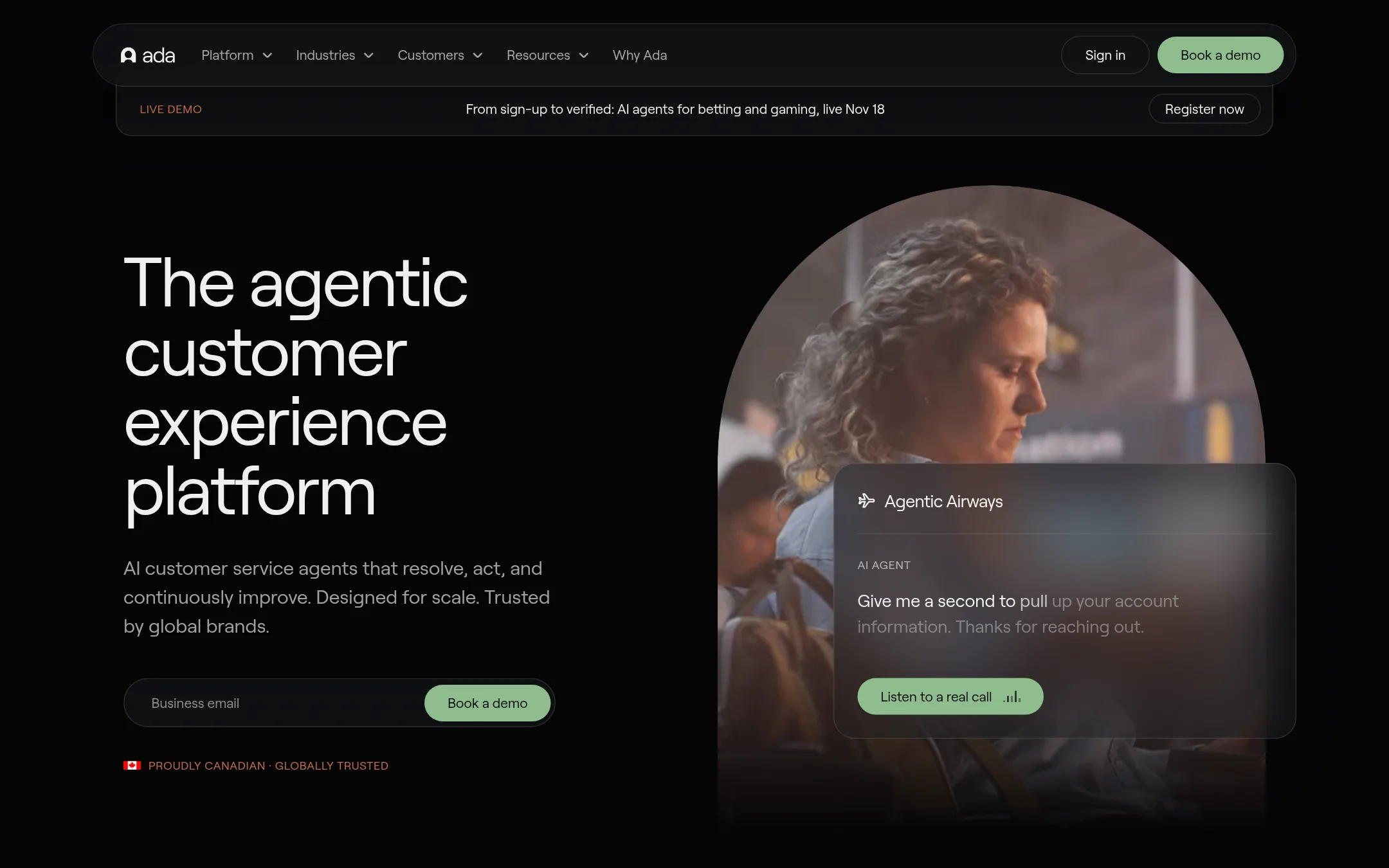 Ada homepage