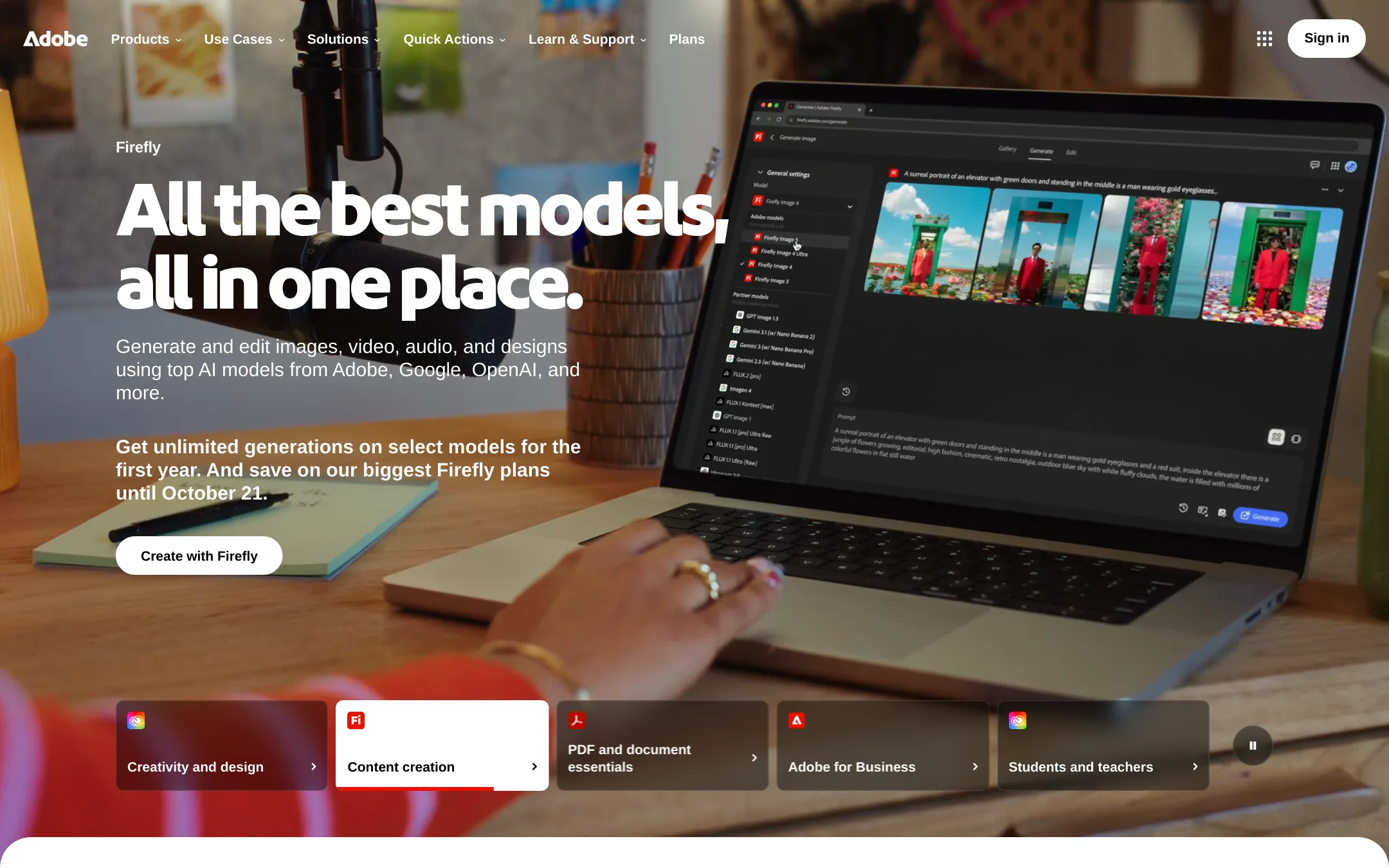 Adobe Animate homepage