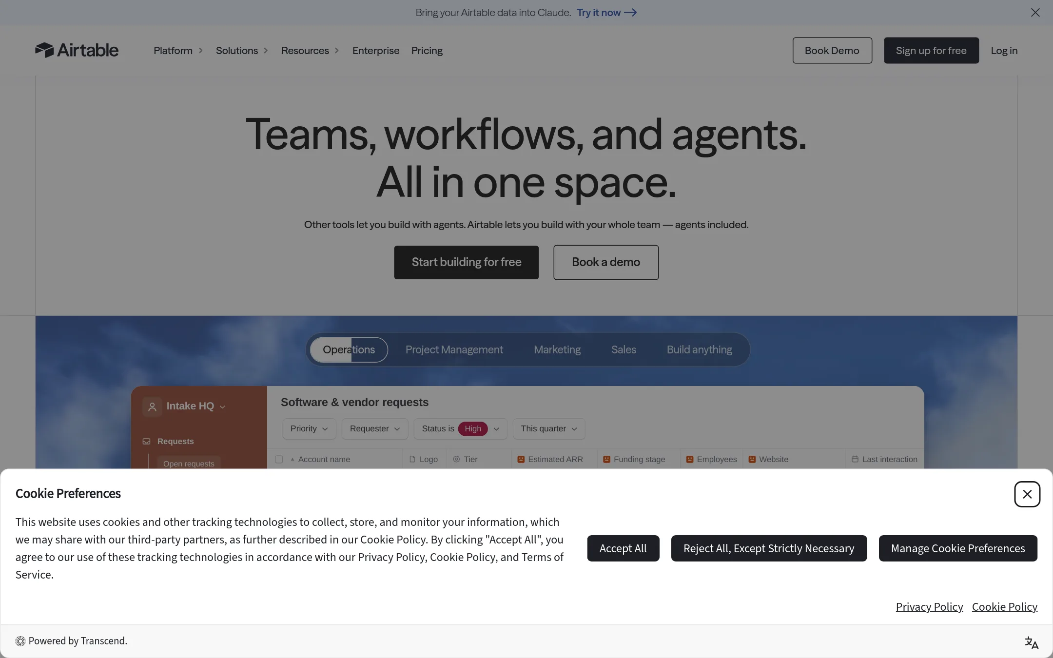 Airtable Automations homepage
