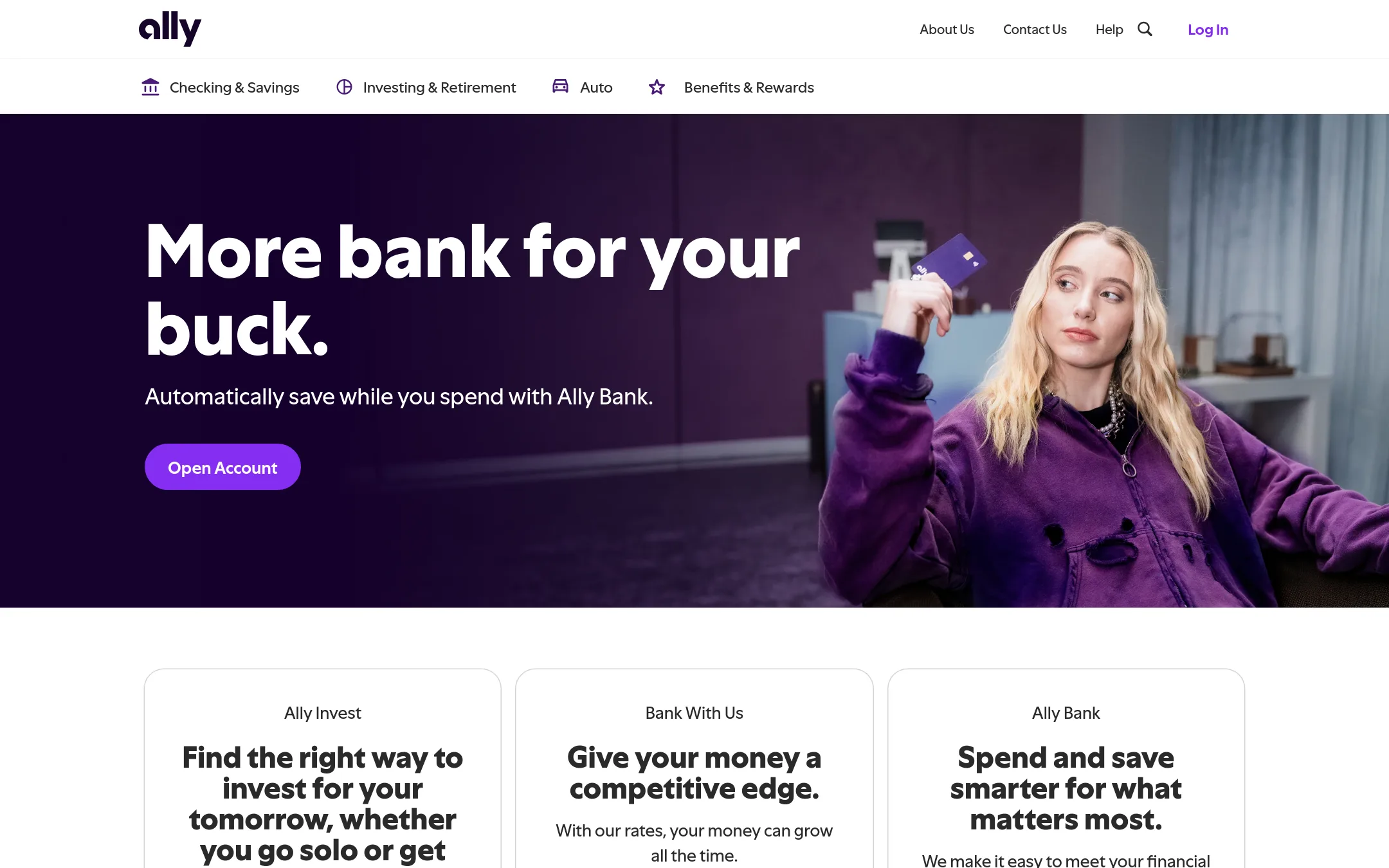 Ally Invest homepage
