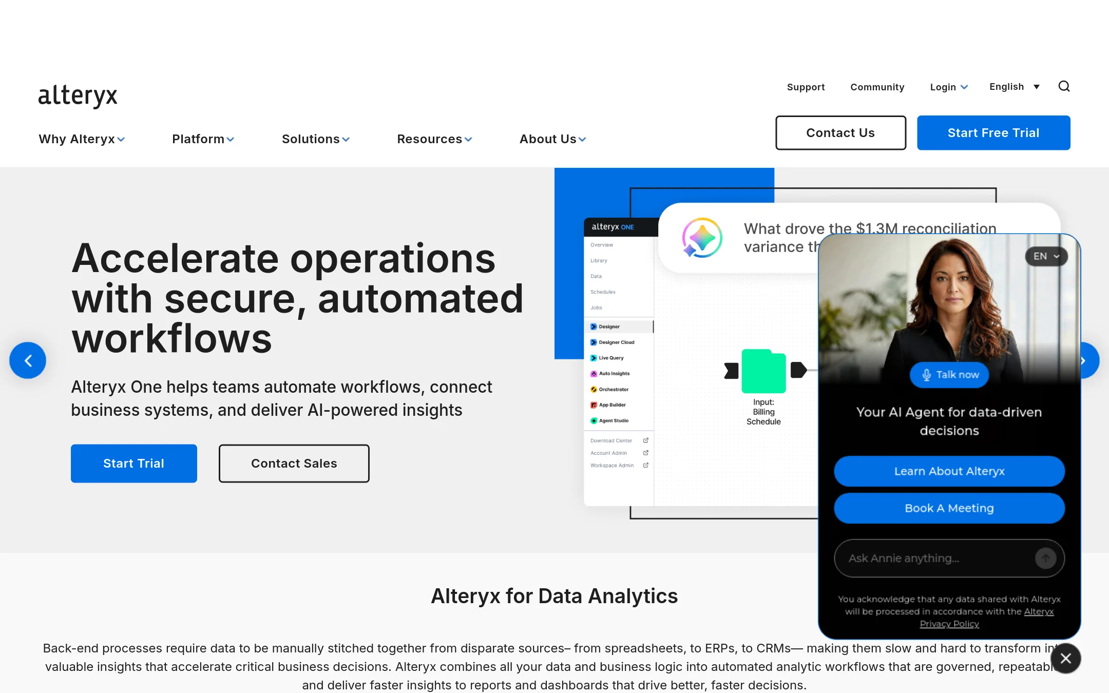 Alteryx homepage
