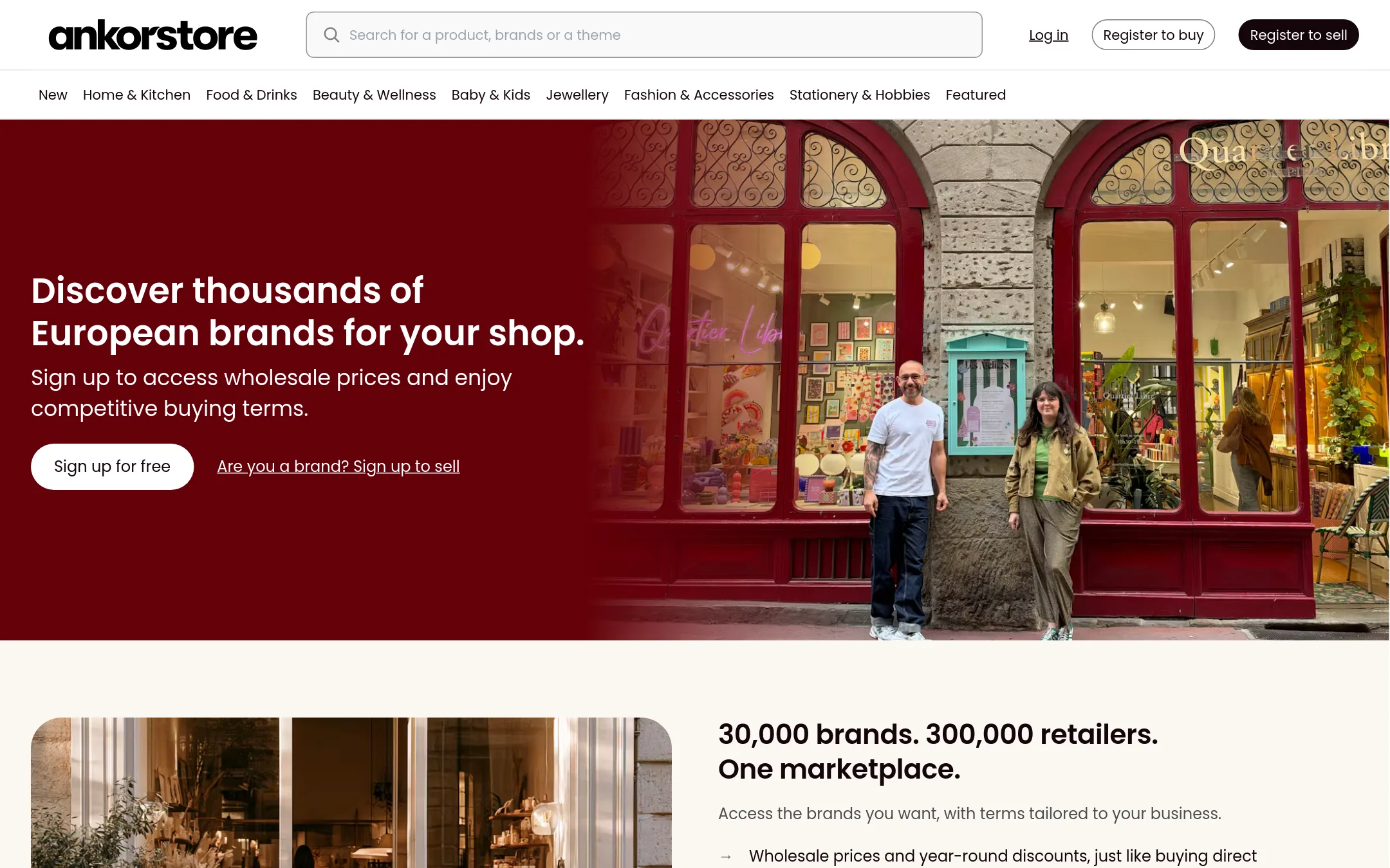 Ankorstore homepage