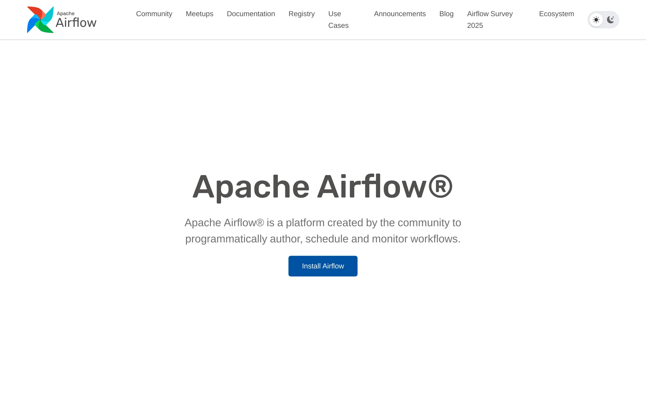 Apache Airflow homepage