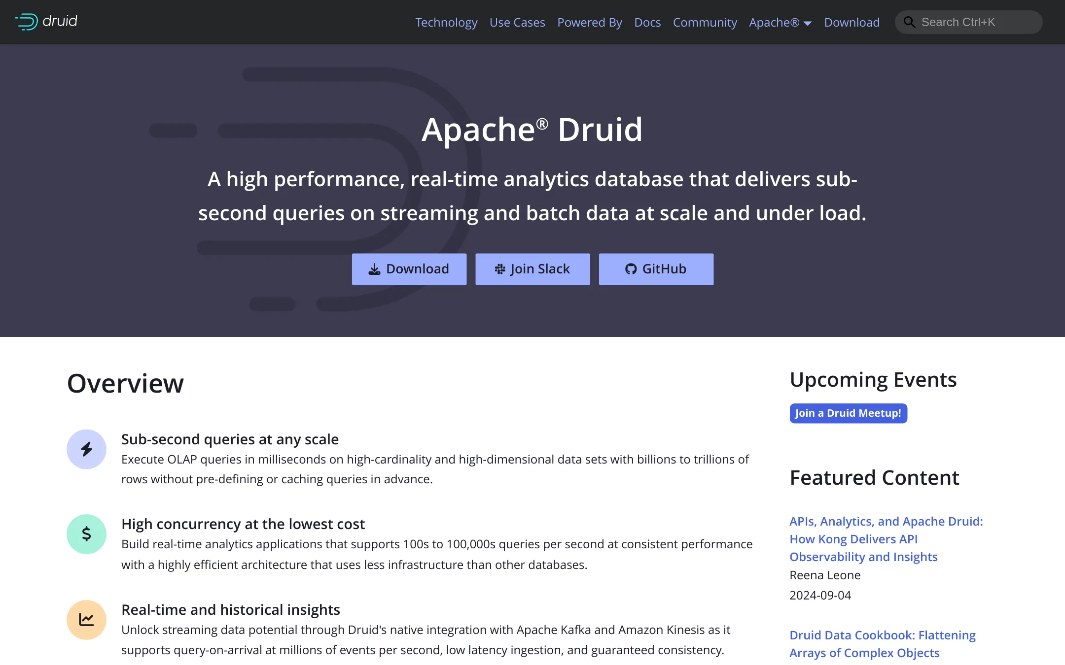 Apache Druid homepage
