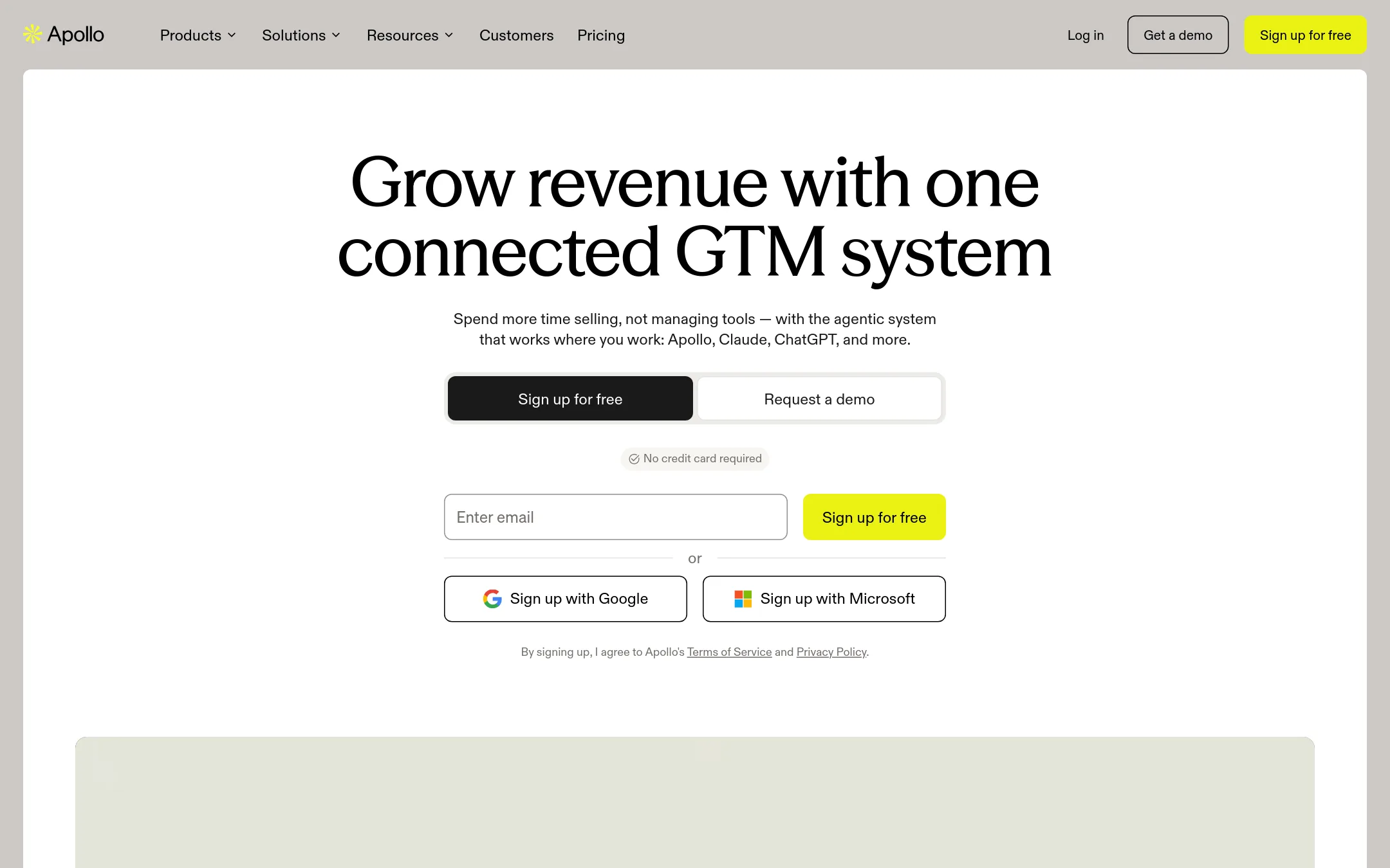 Apollo.io homepage