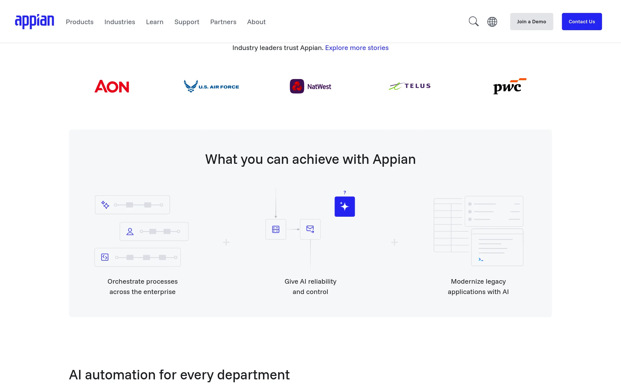Appian homepage