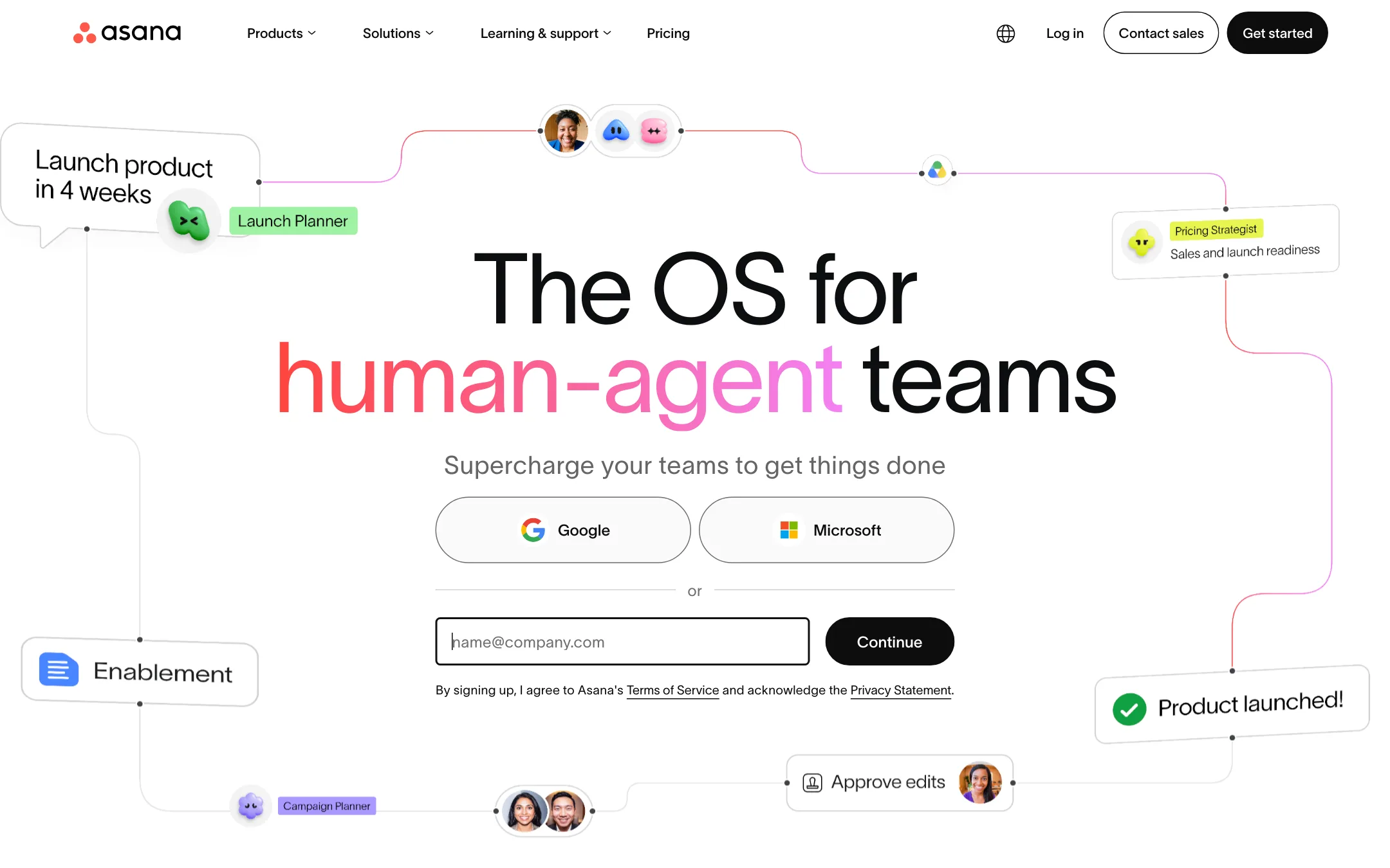 Asana homepage