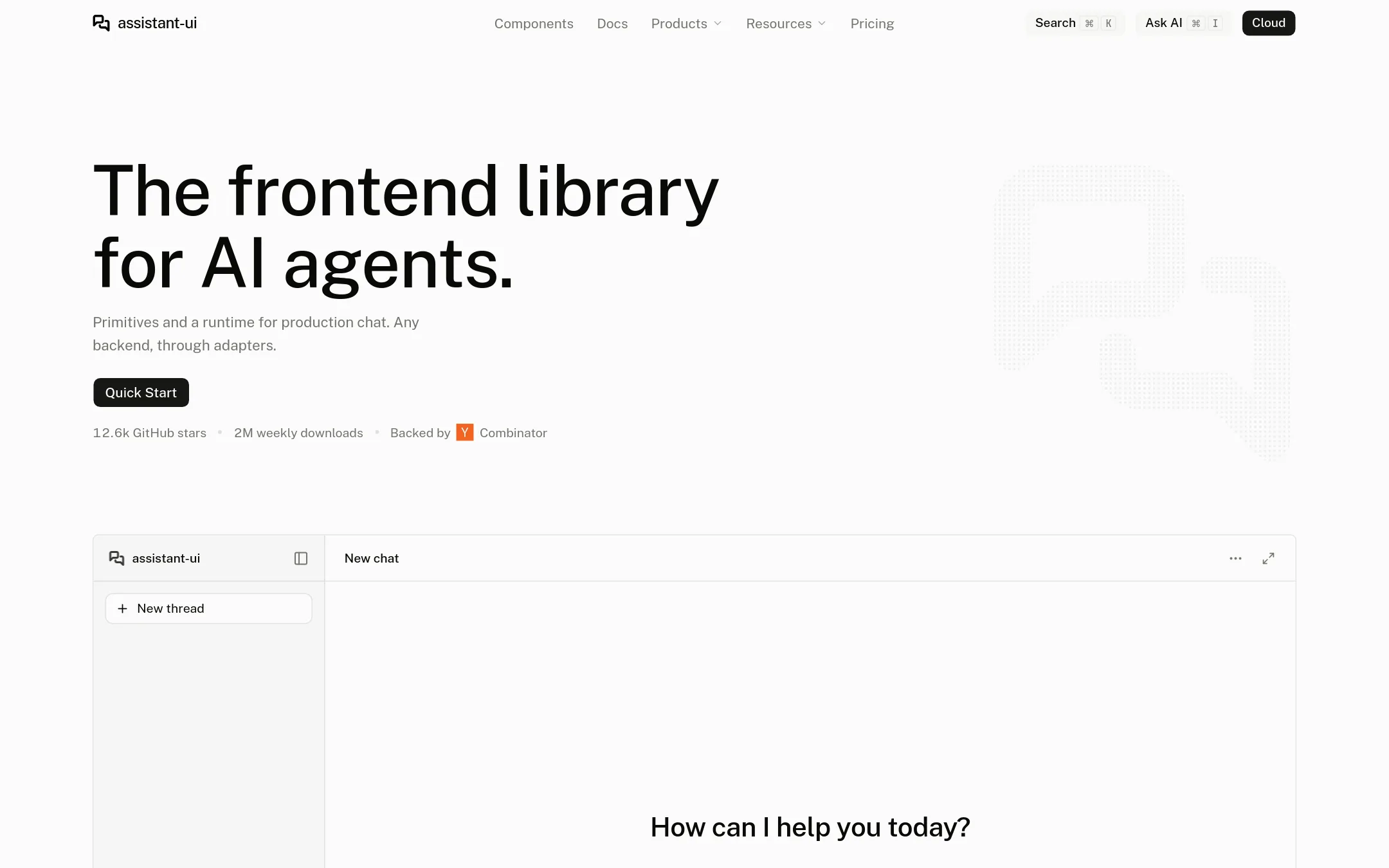 assistant-ui homepage