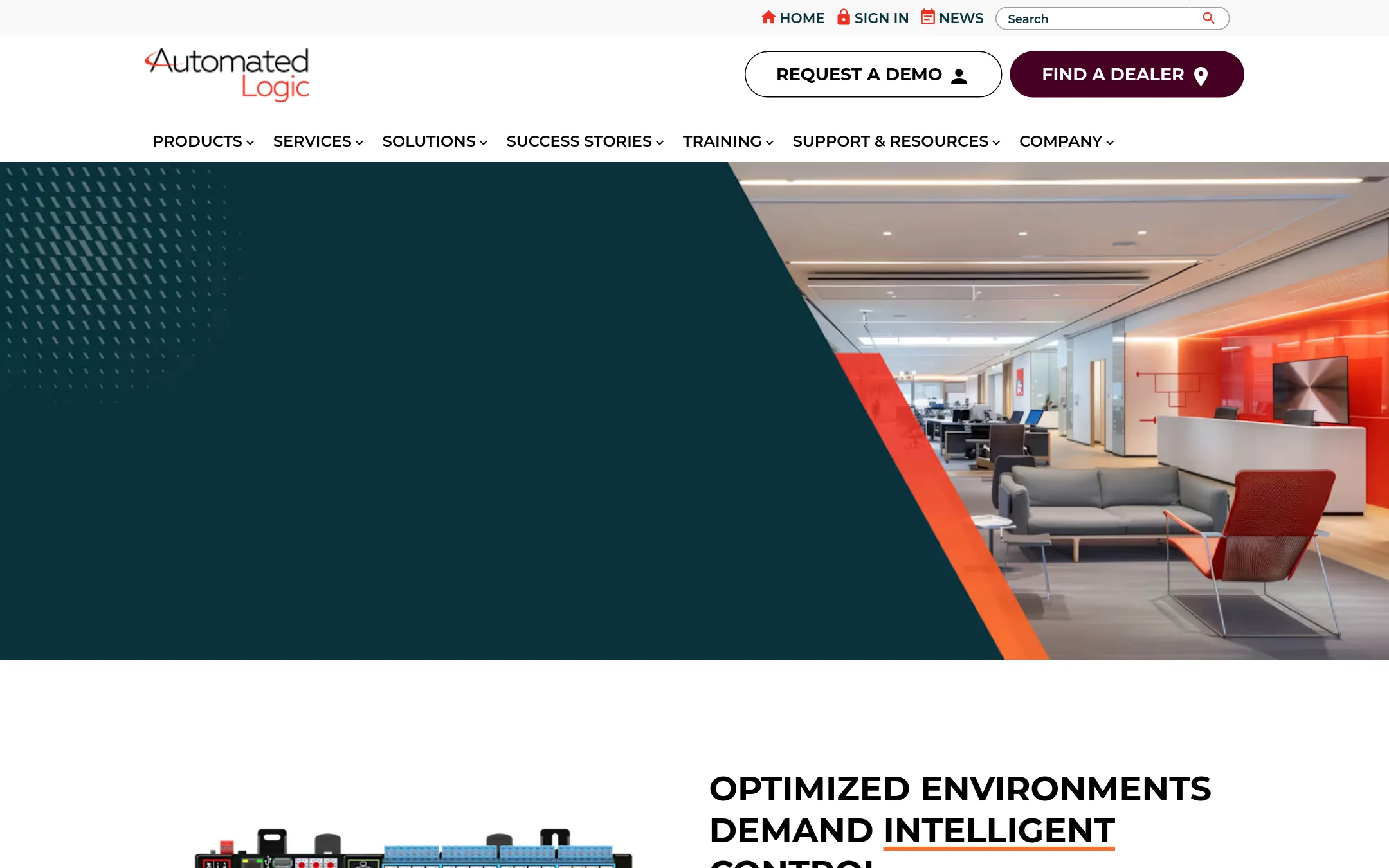 Automated Logic WebCTRL homepage