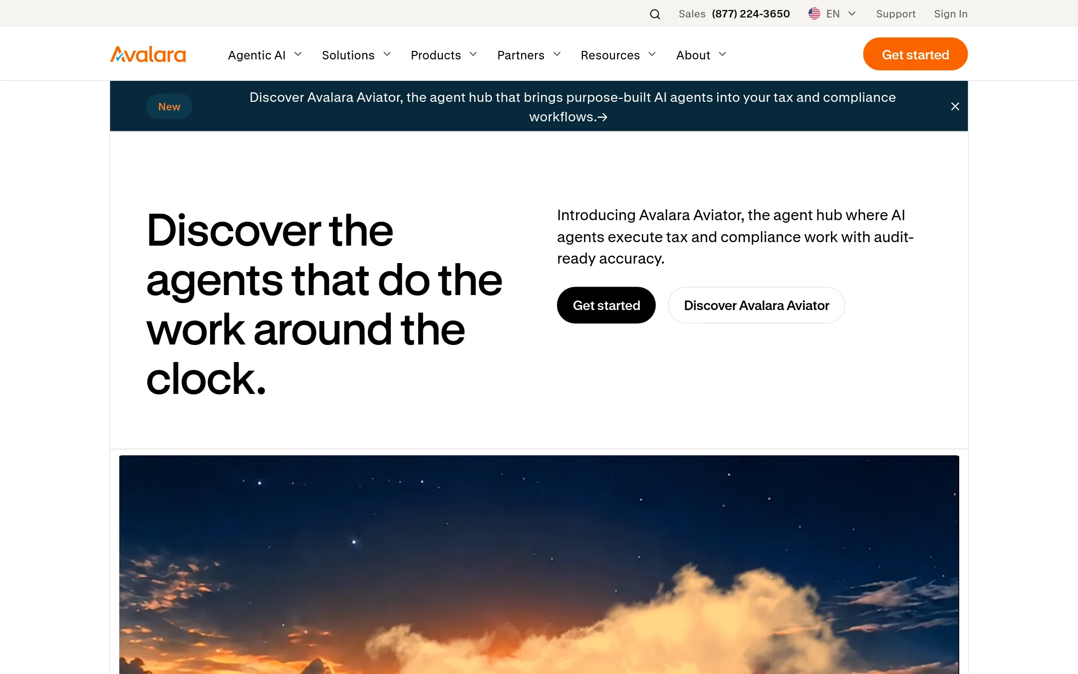 Avalara homepage
