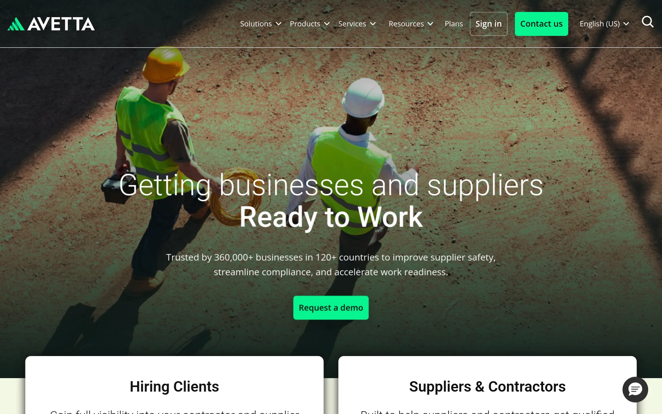 Avetta homepage