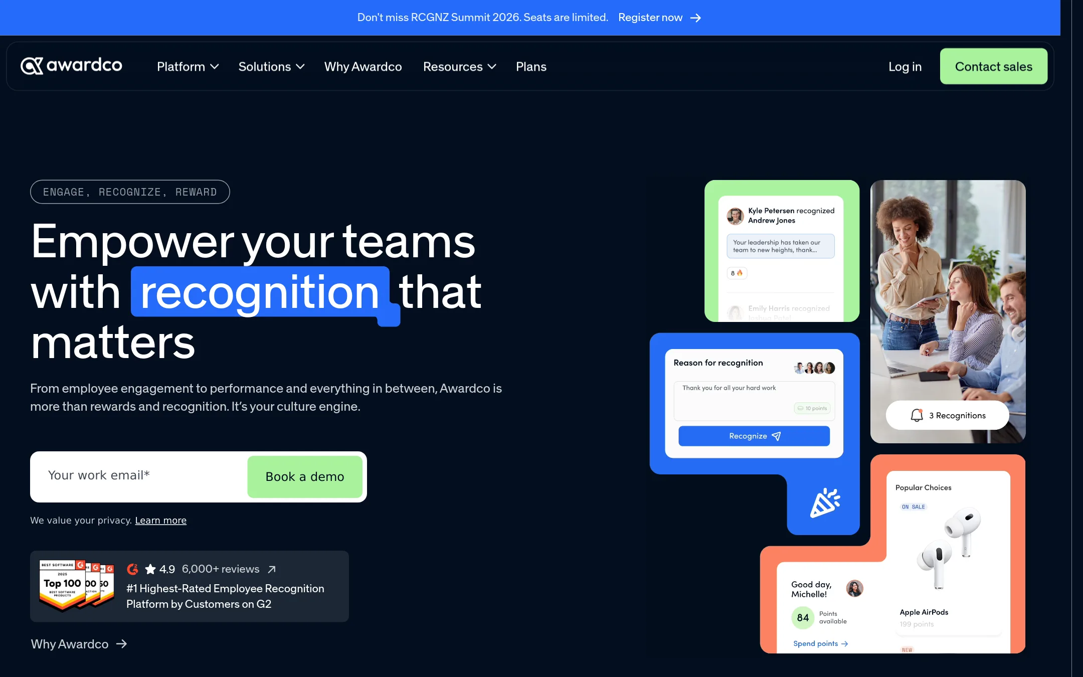 Awardco homepage