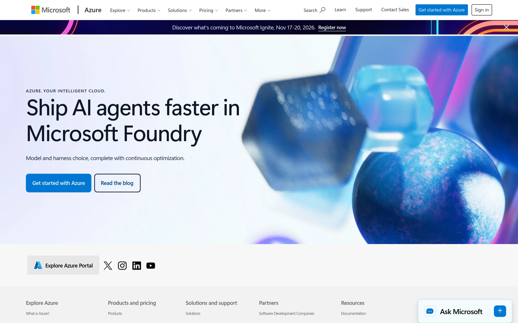 Azure DevOps homepage