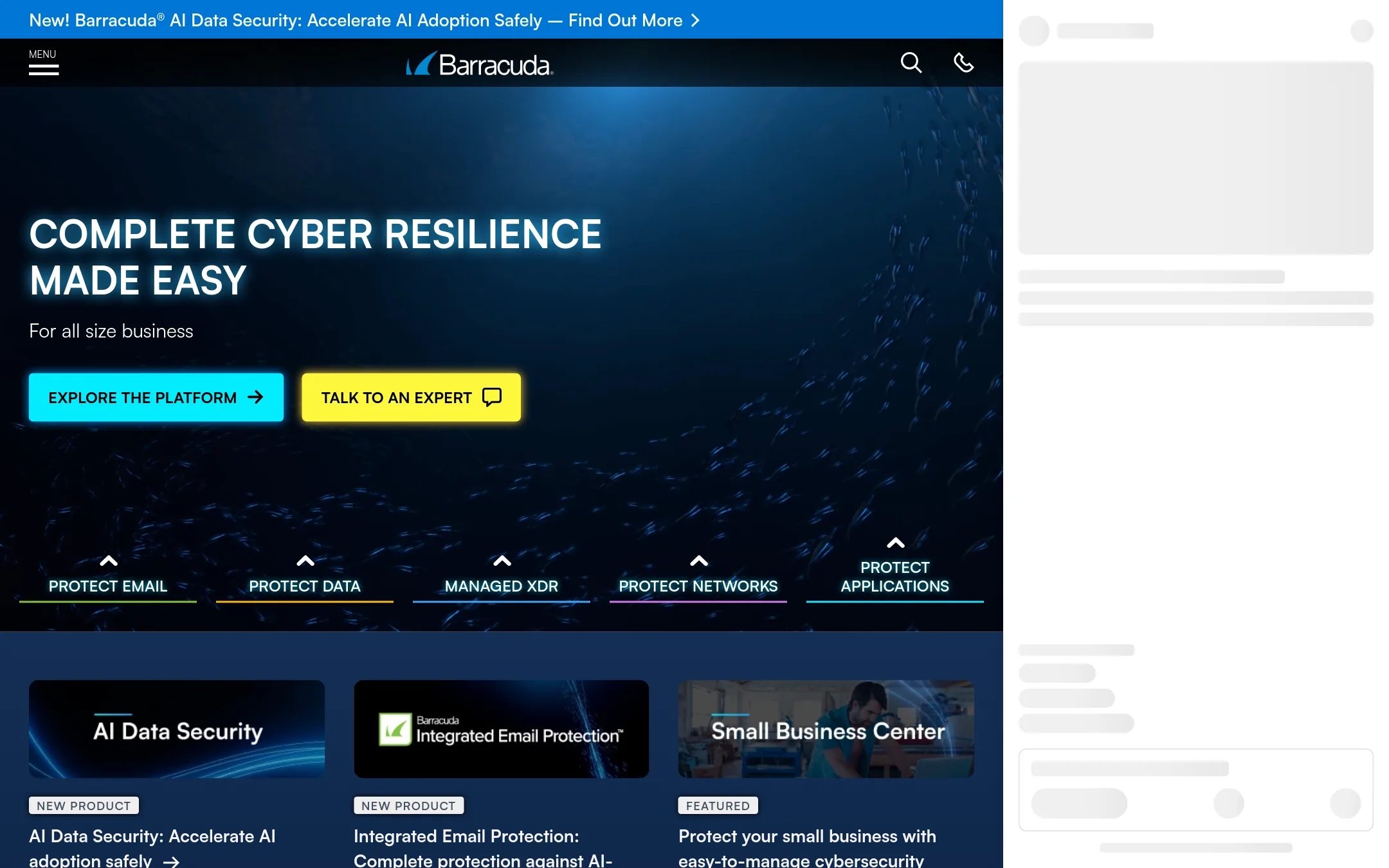 Barracuda Security Awareness homepage
