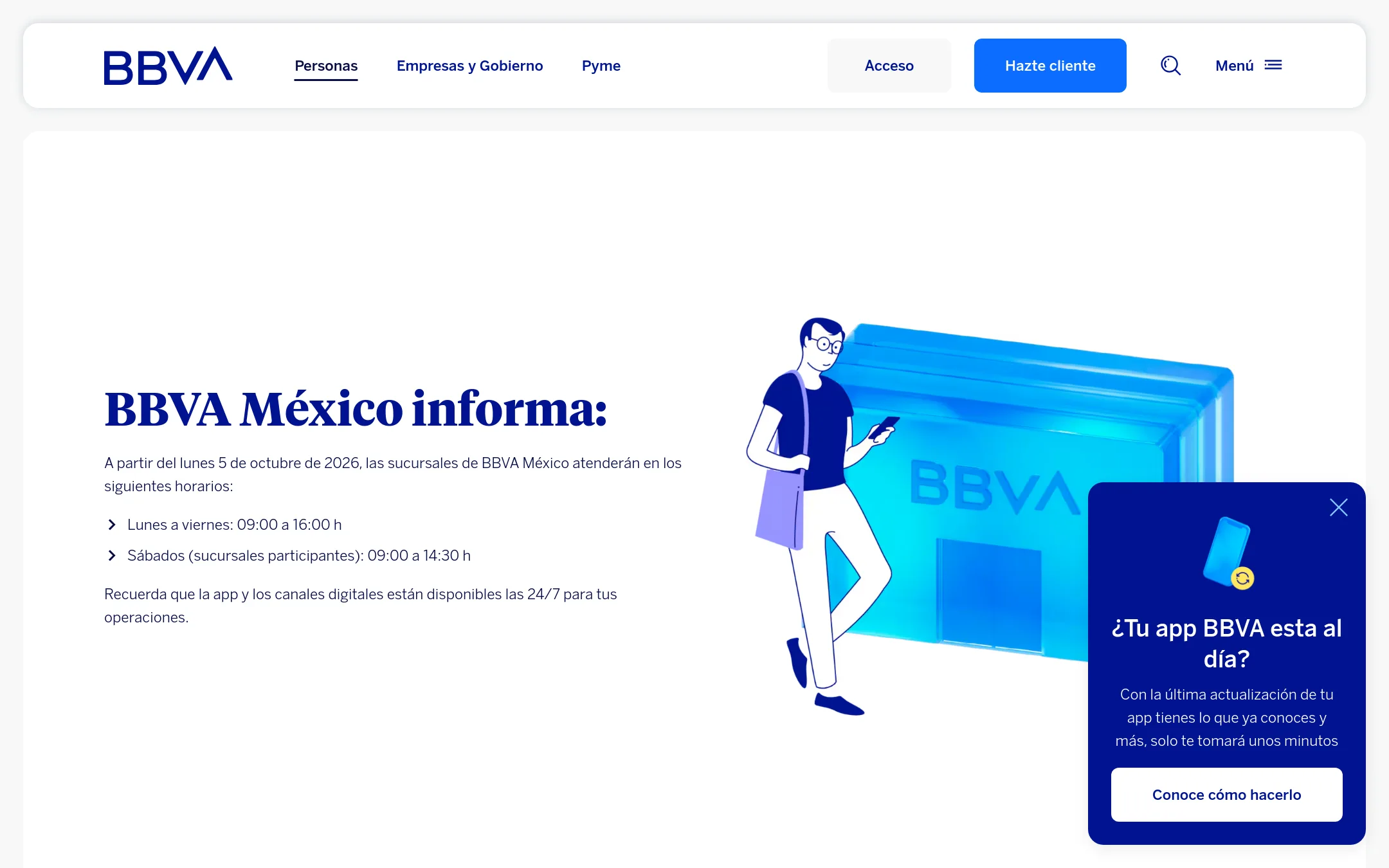 BBVA Mexico homepage