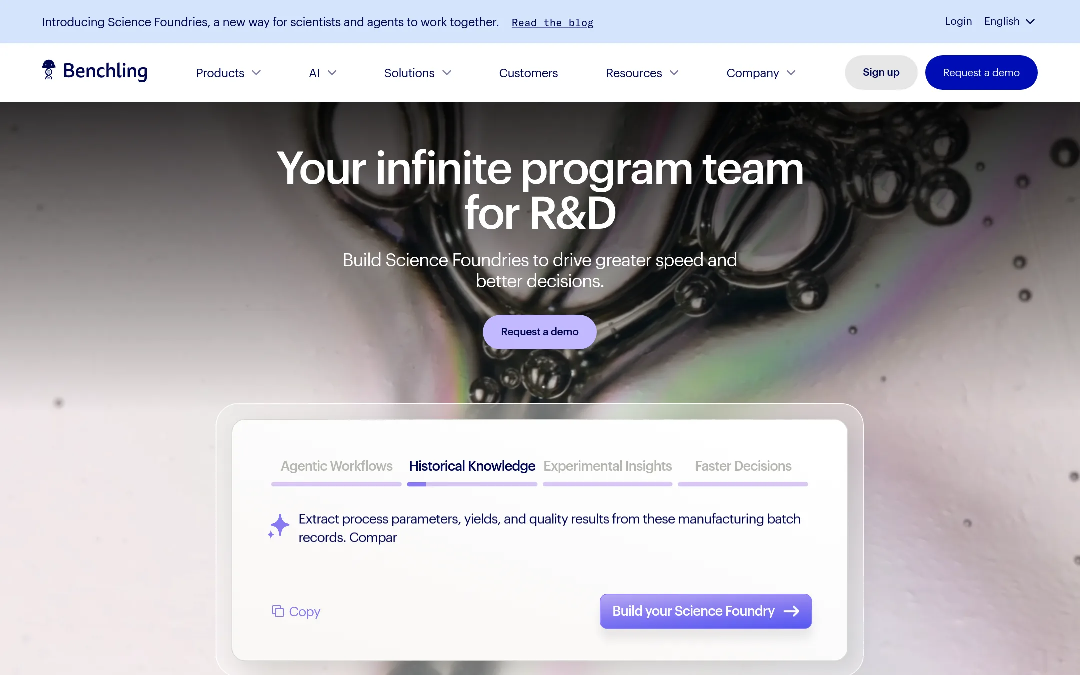Benchling homepage