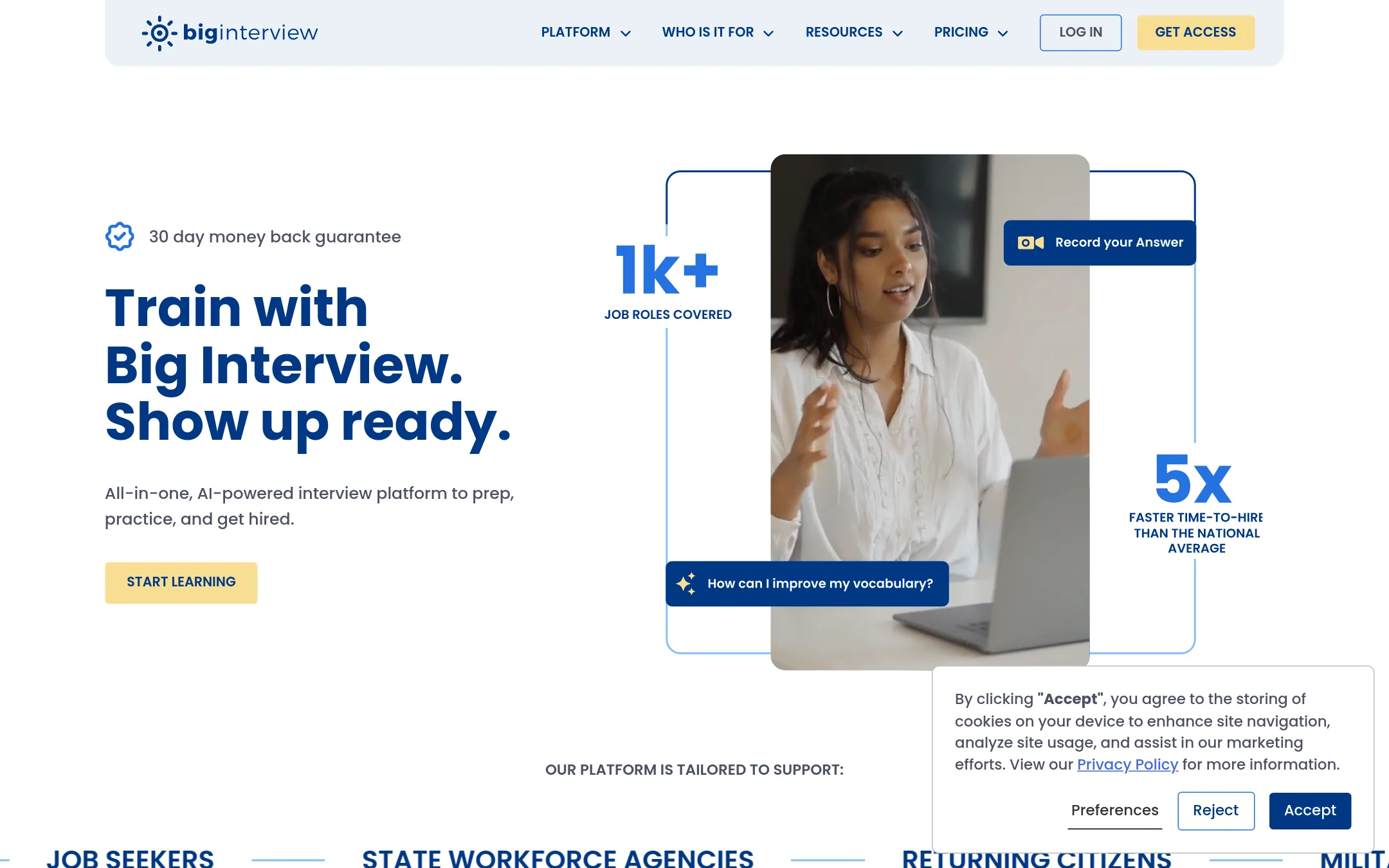 Big Interview homepage