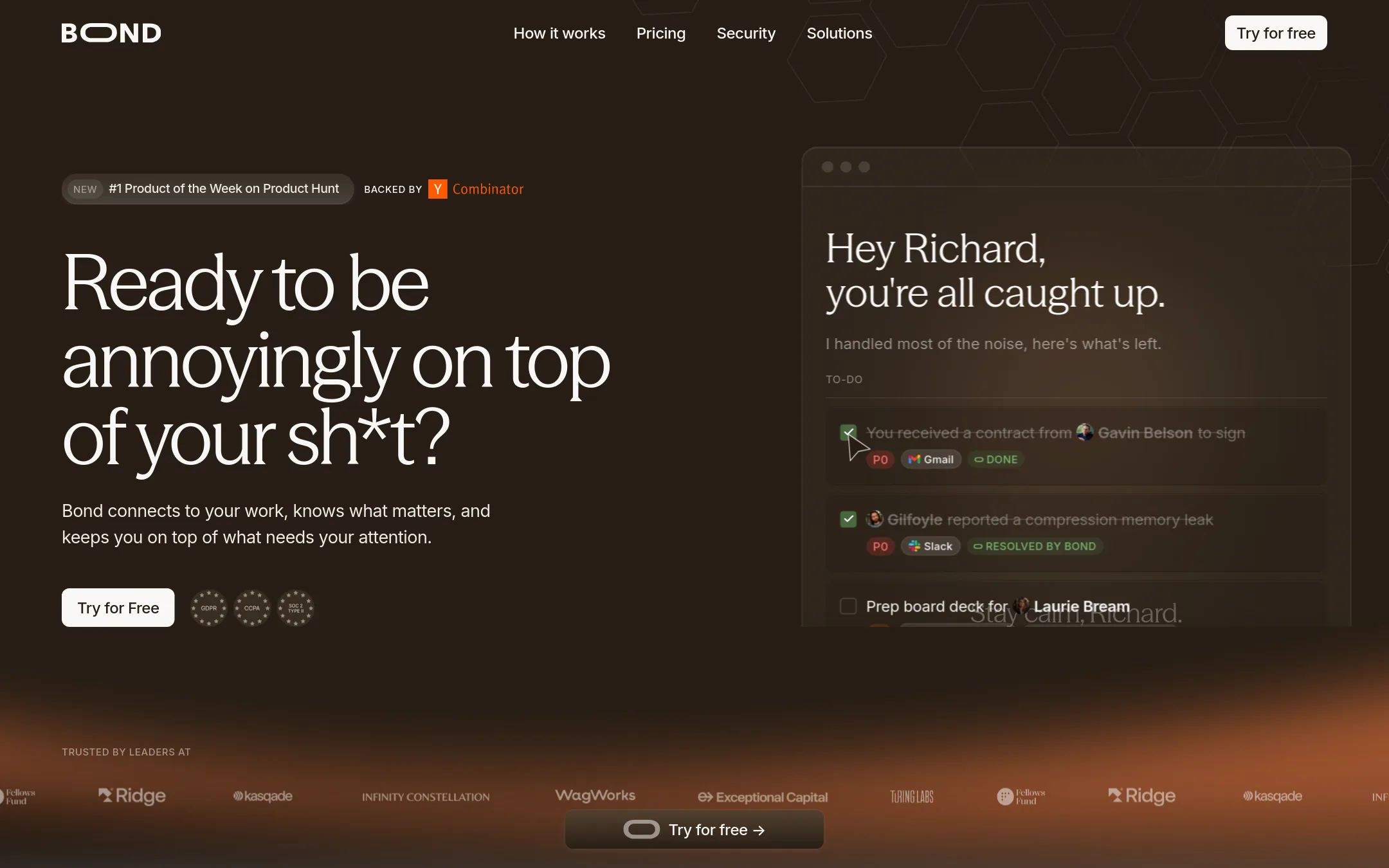 Bond homepage