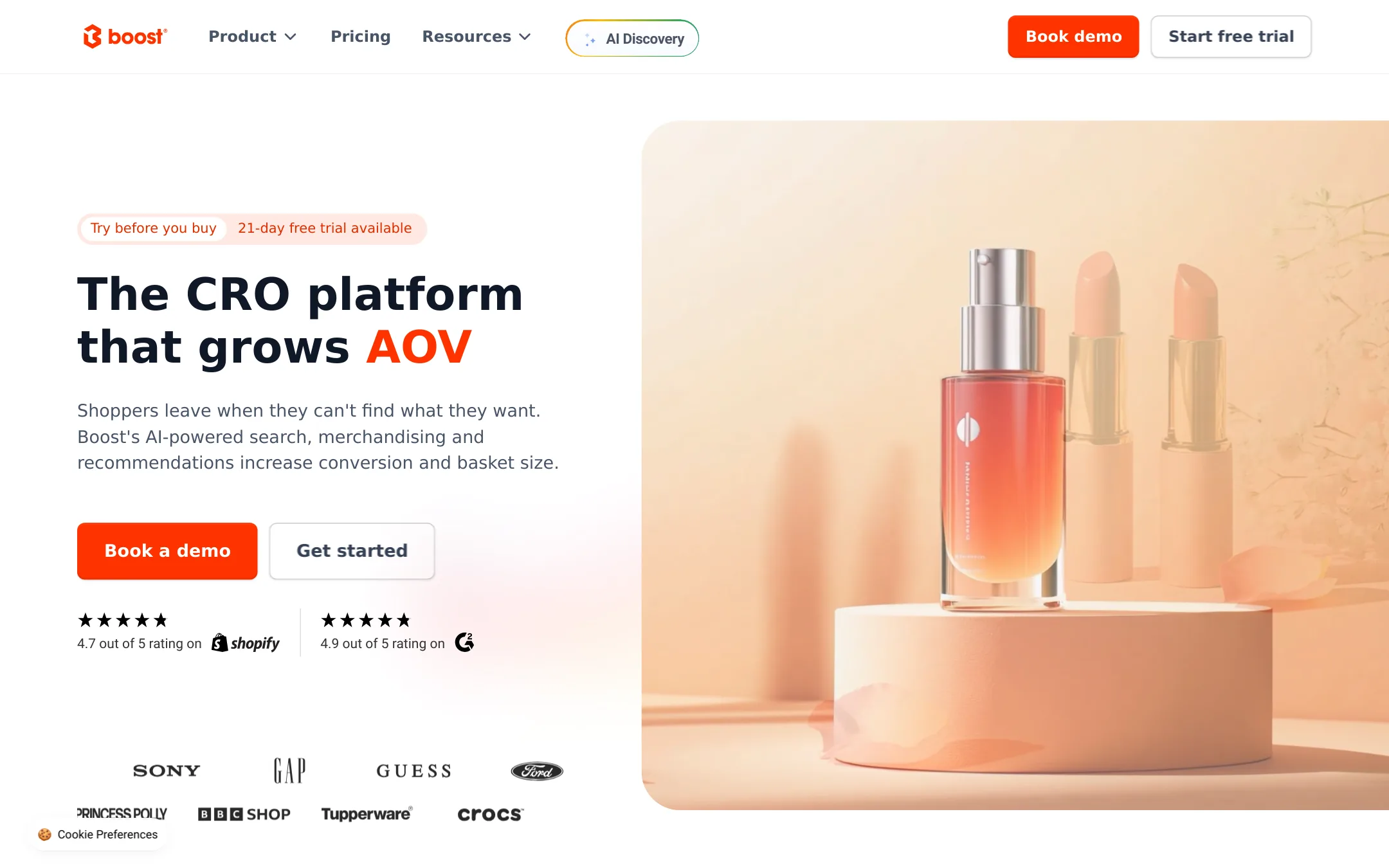 Boost Commerce homepage
