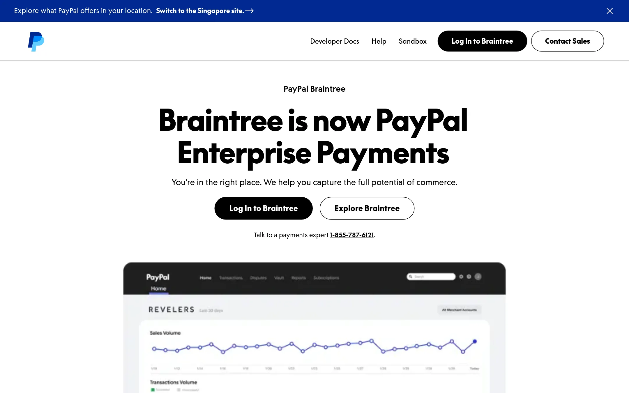 Braintree homepage