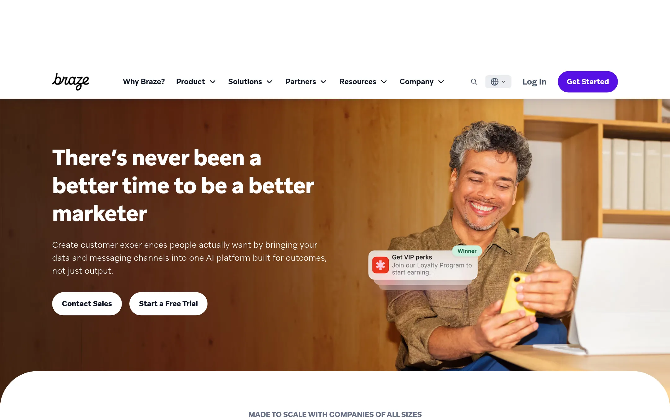 Braze homepage