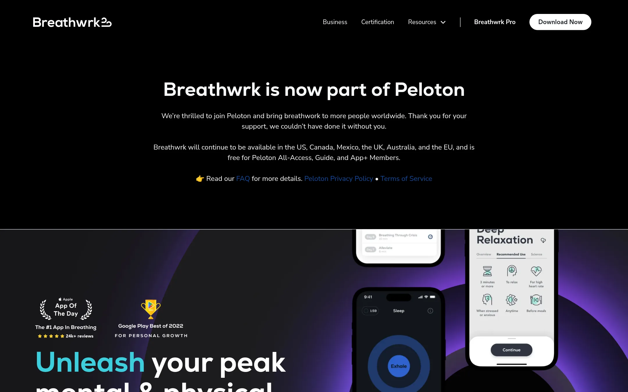Breathwrk homepage