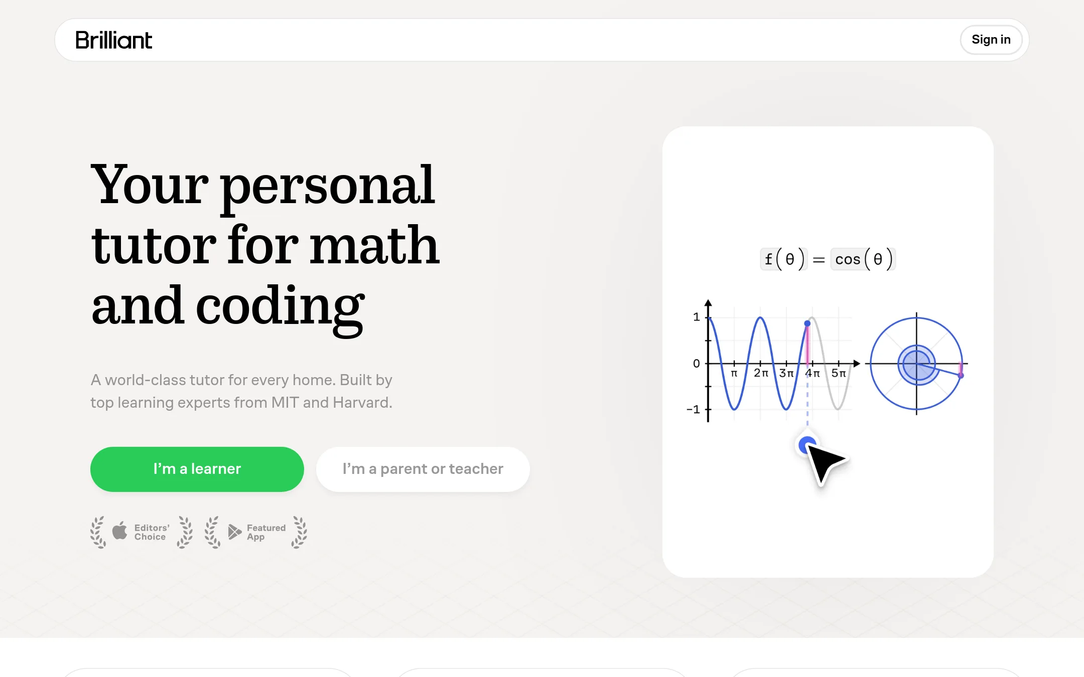 Brilliant homepage