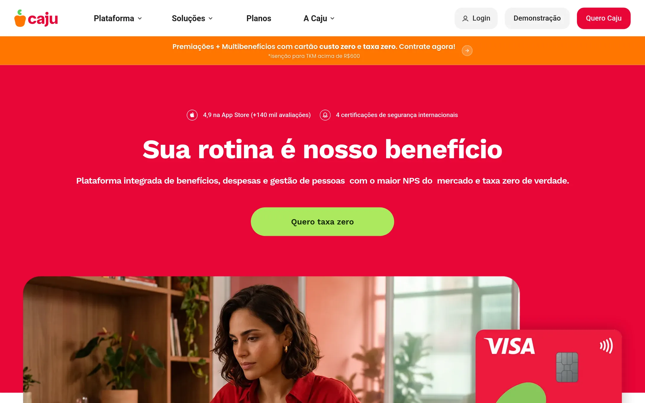 Caju homepage