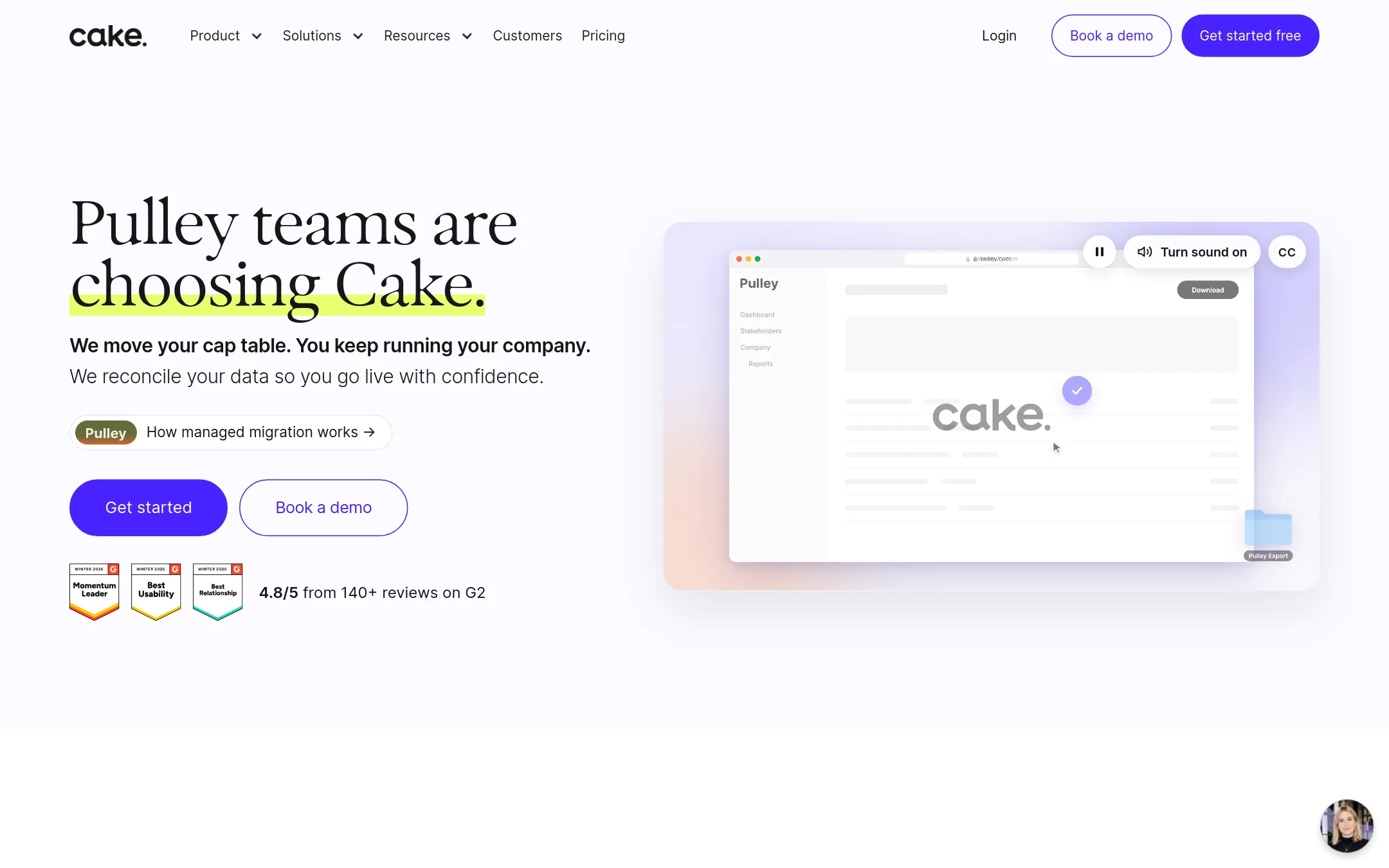 Cake Equity homepage