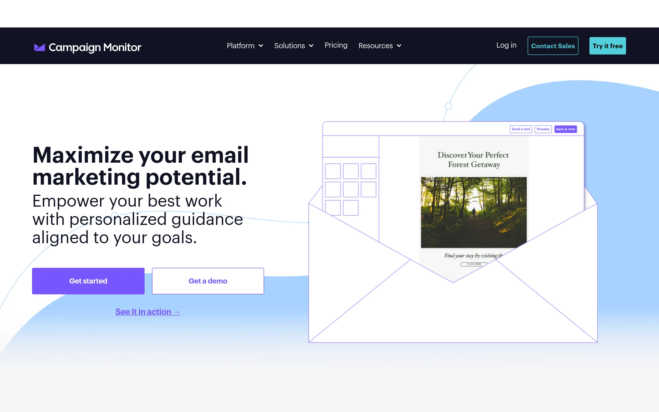 Campaign Monitor homepage