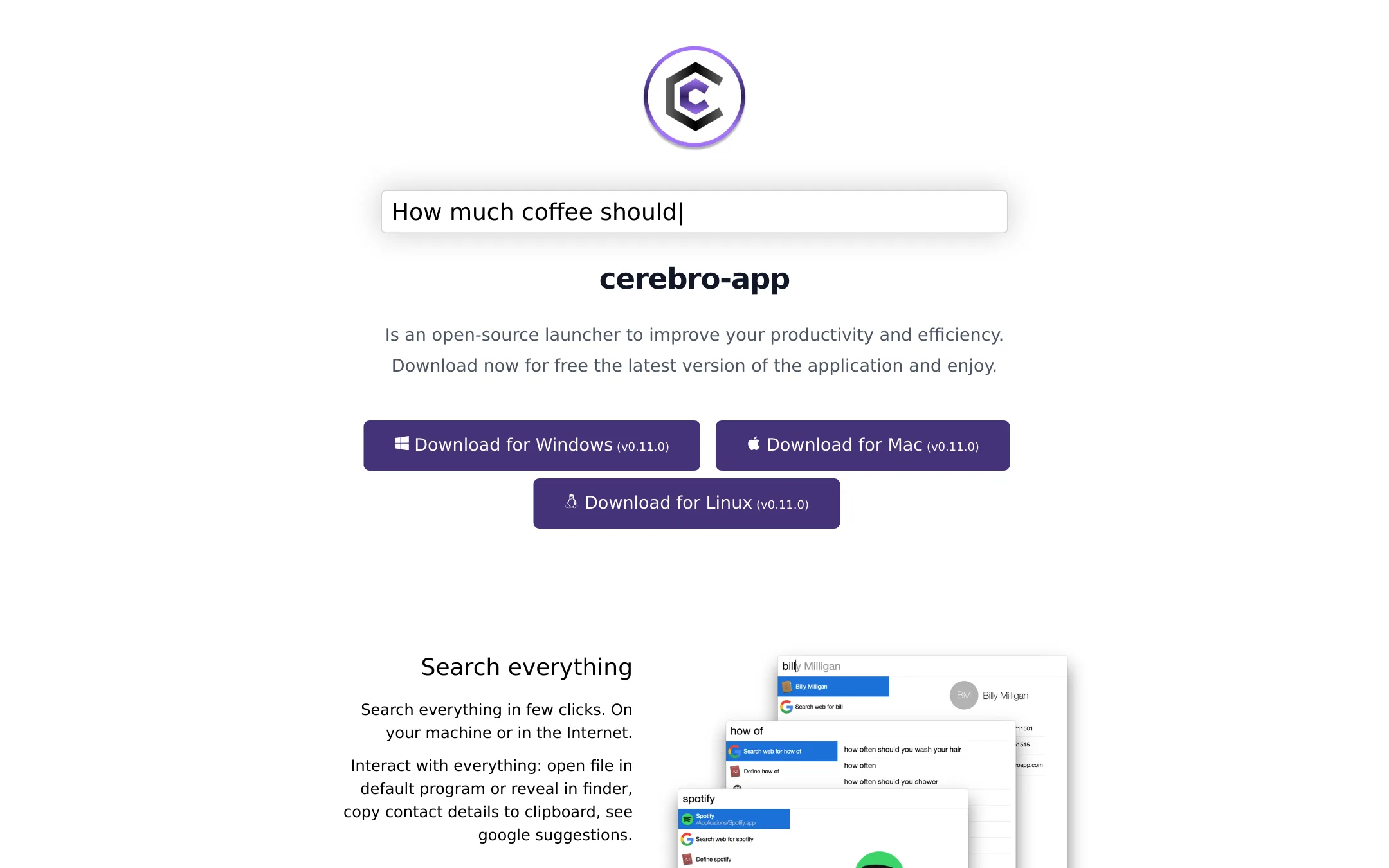 Cerebro homepage