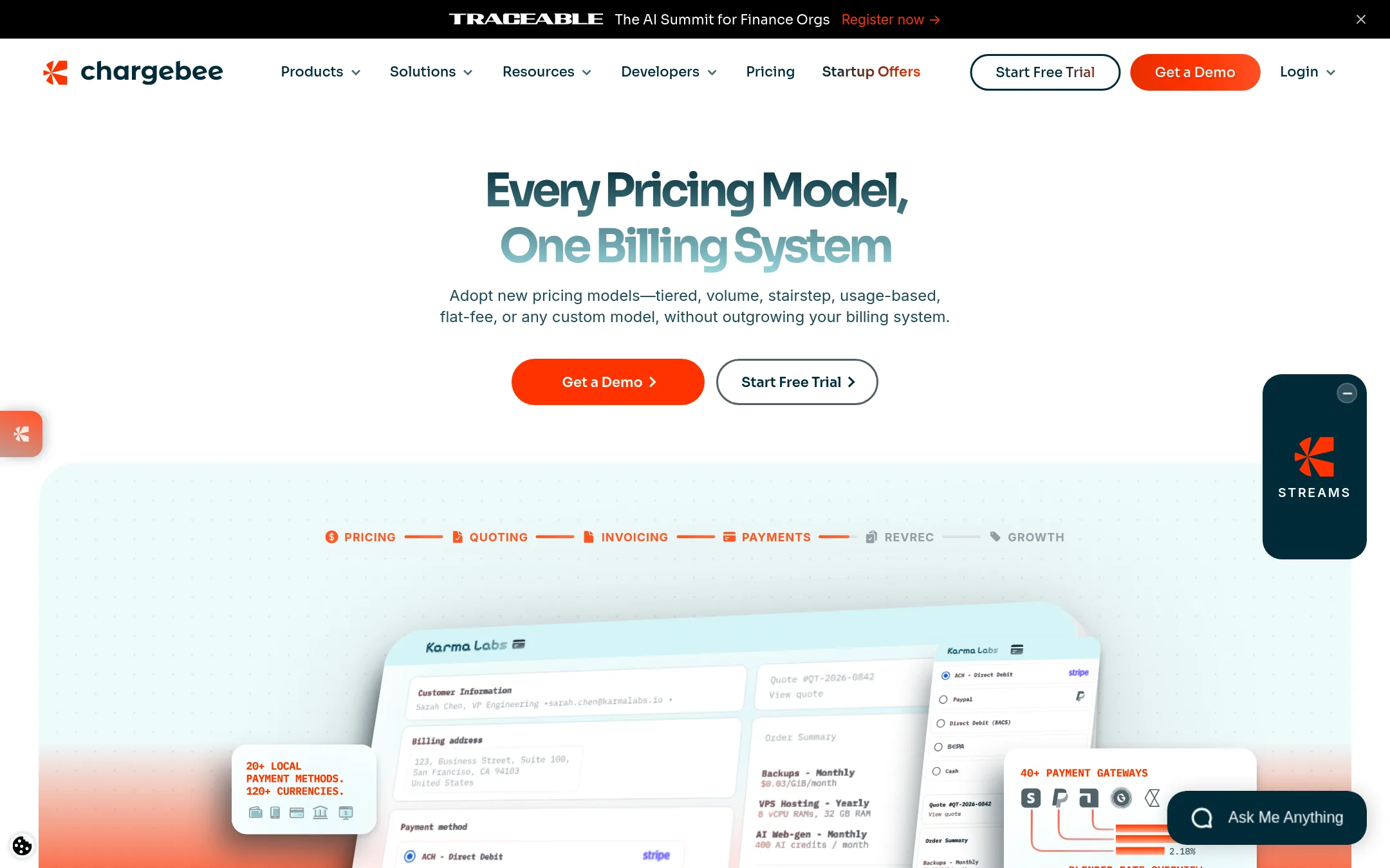 Chargebee homepage