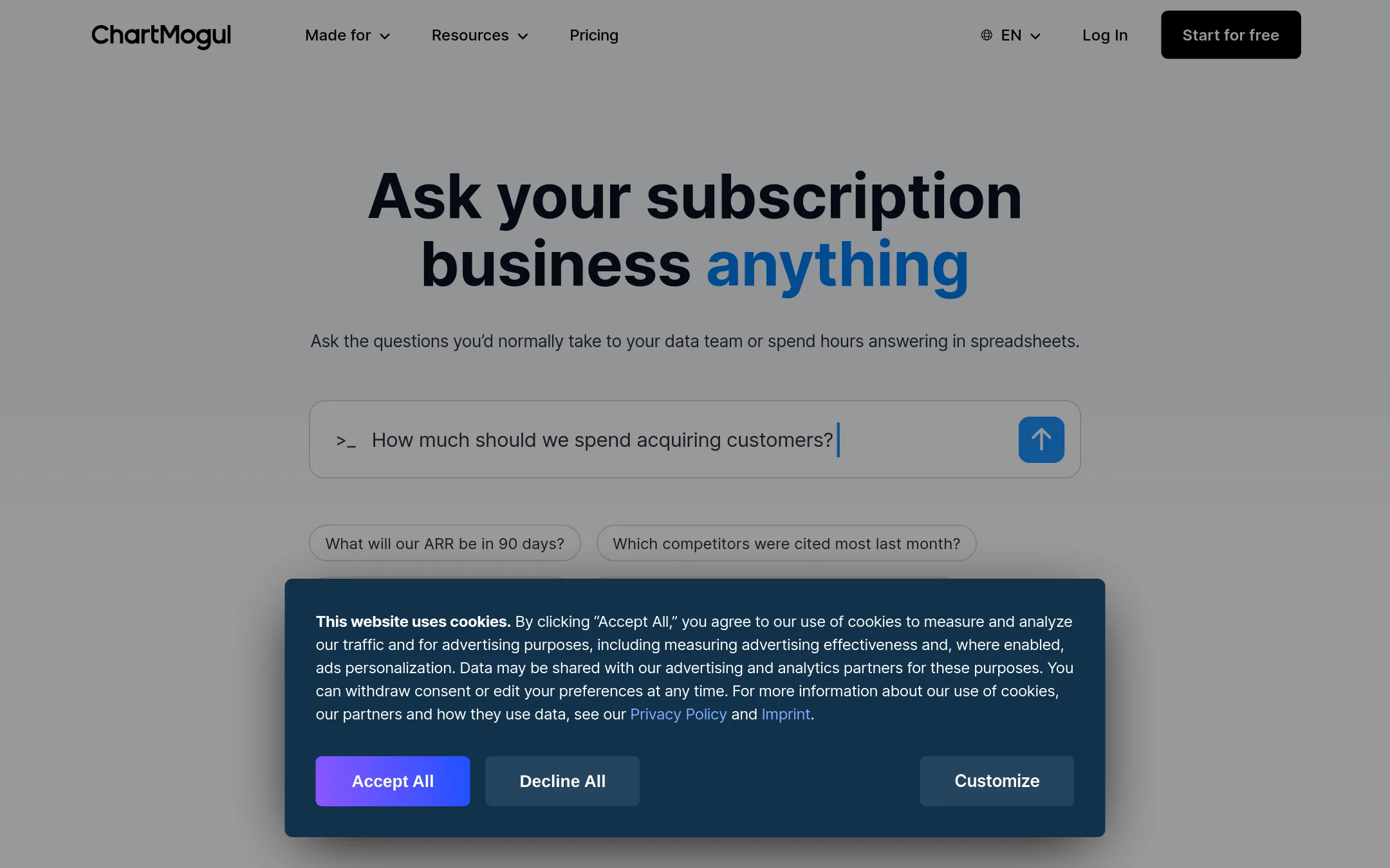 ChartMogul homepage