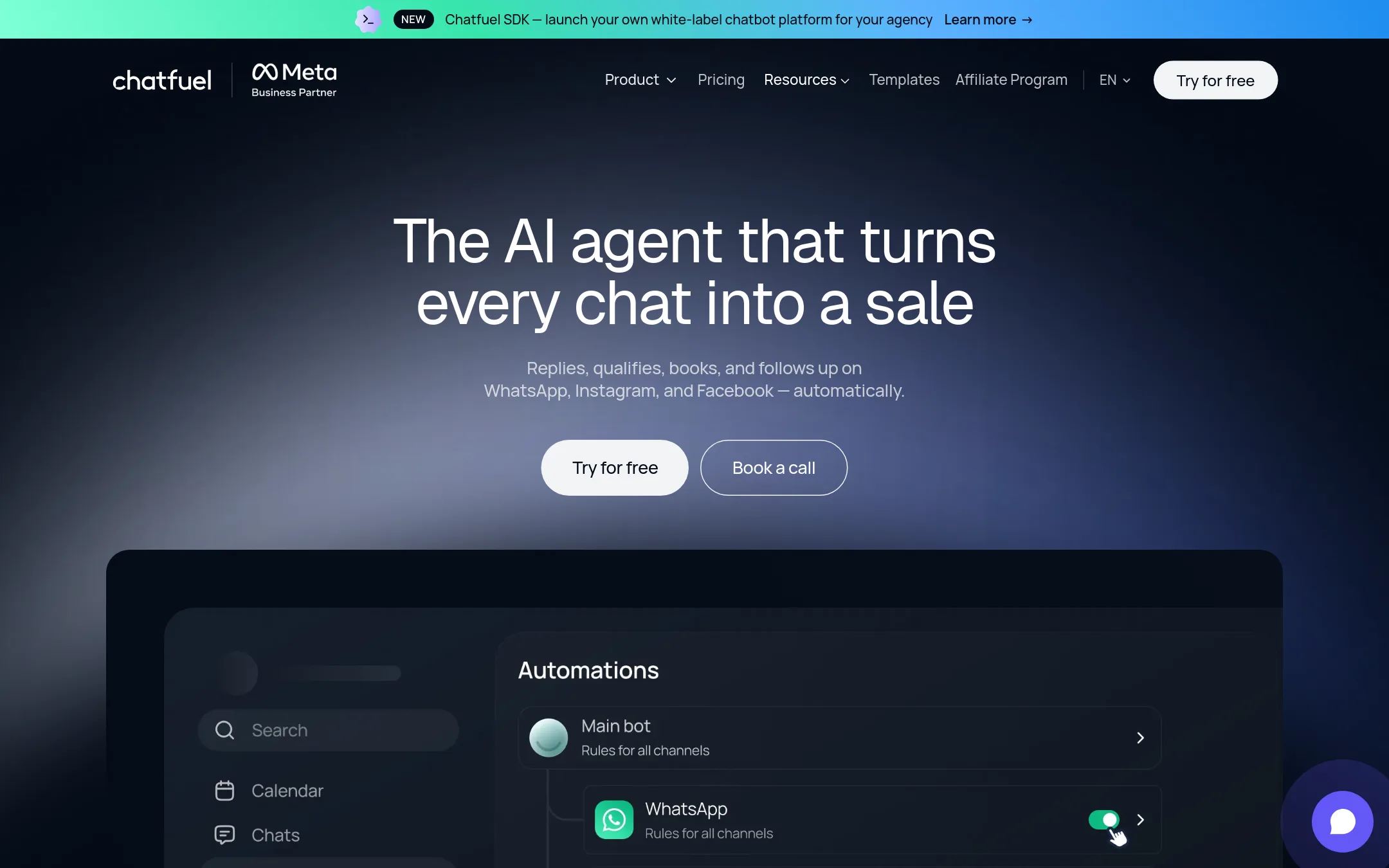 Chatfuel homepage