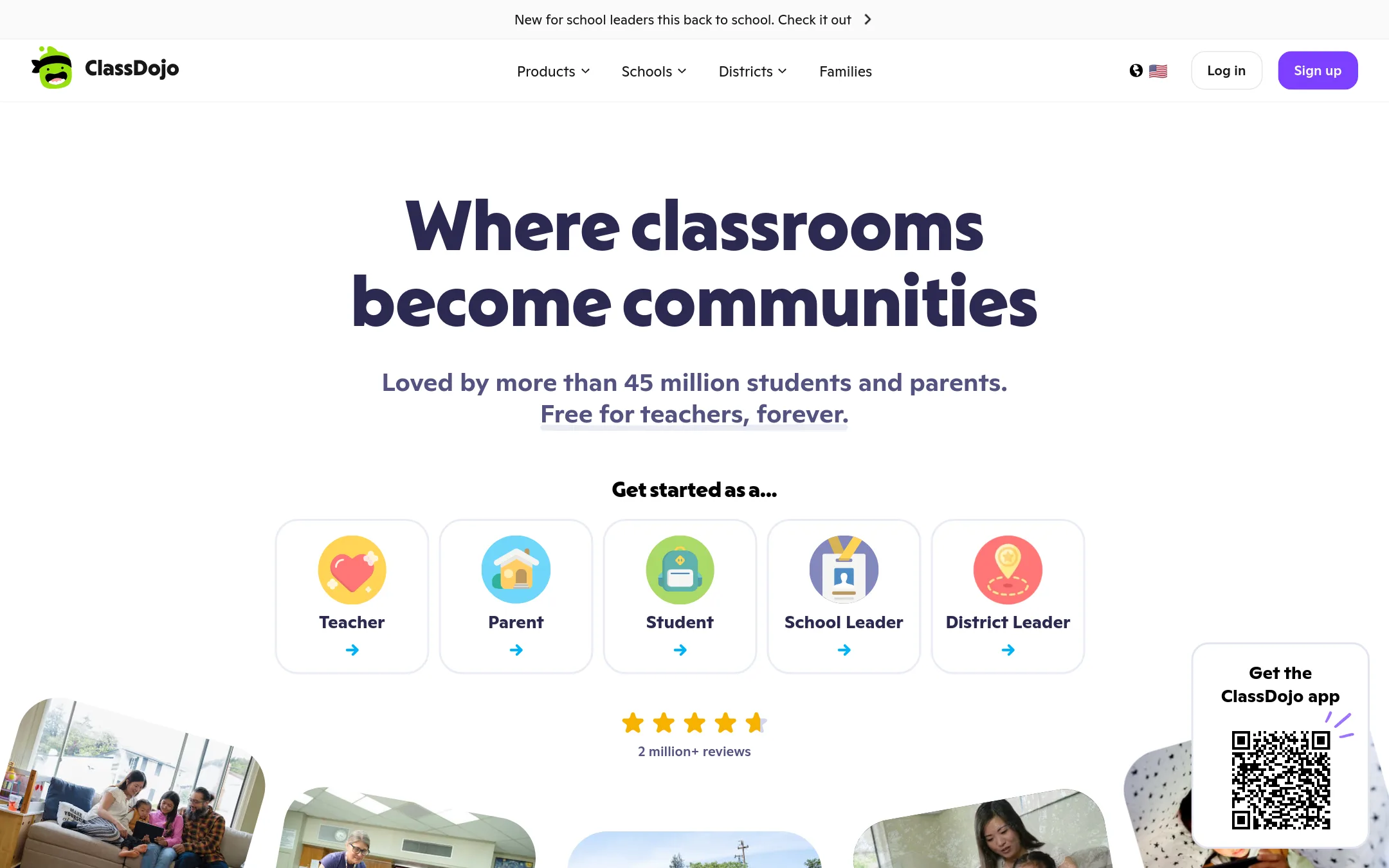 ClassDojo homepage