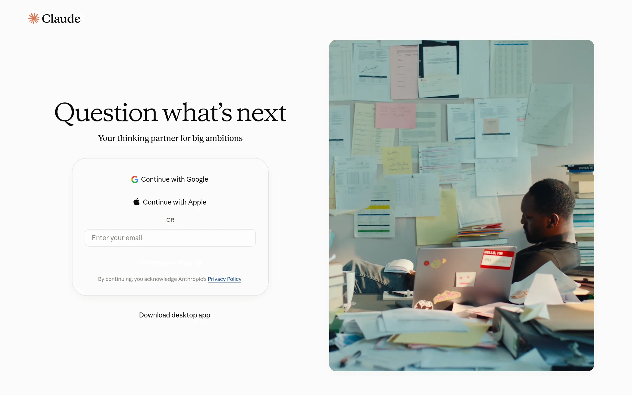 Claude homepage