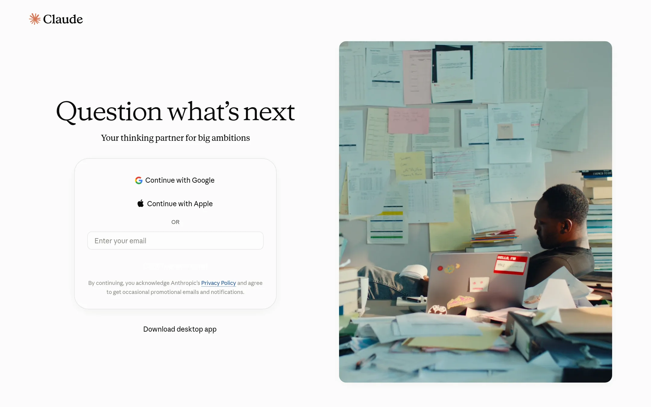 Claude homepage