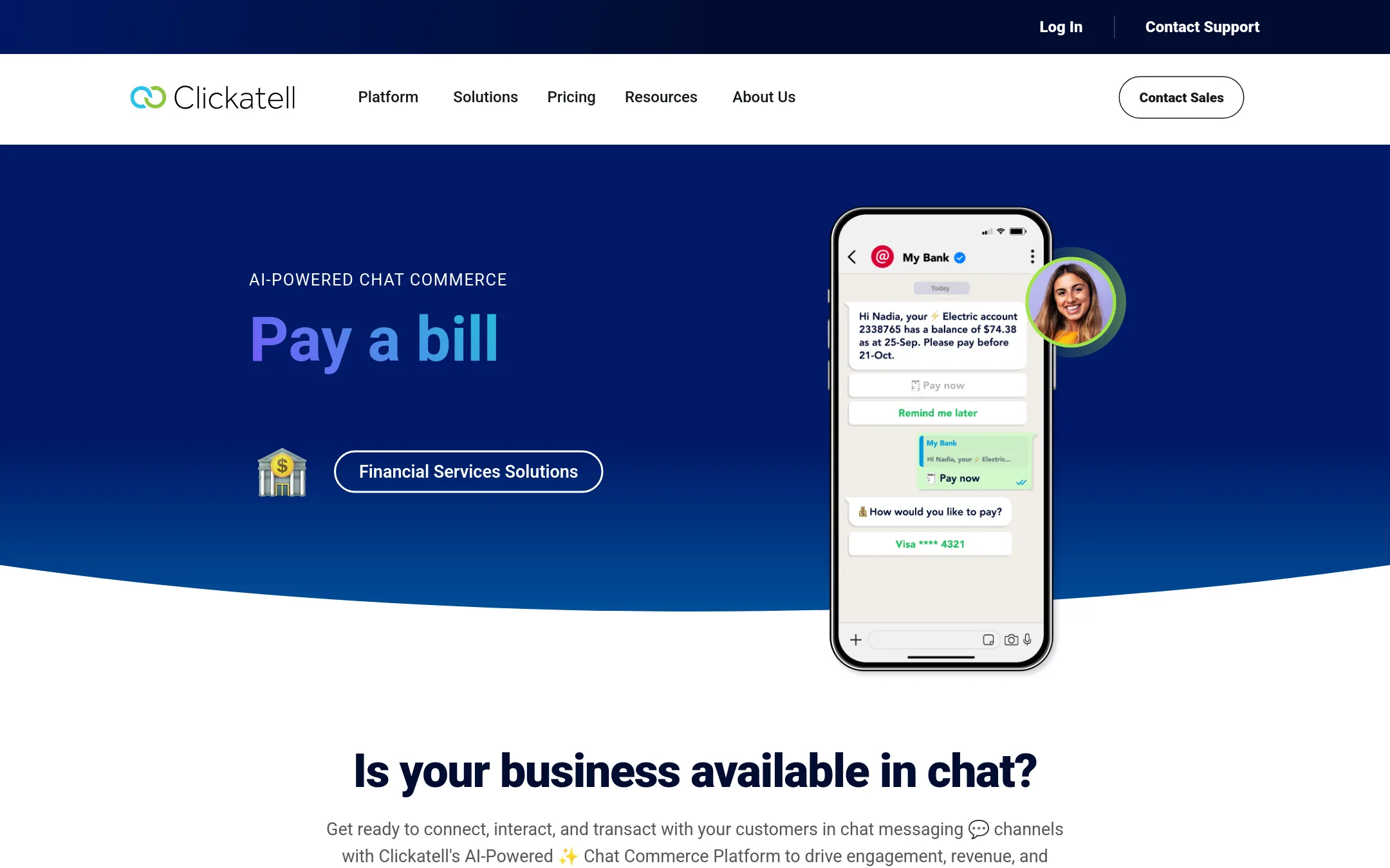 Clickatell homepage