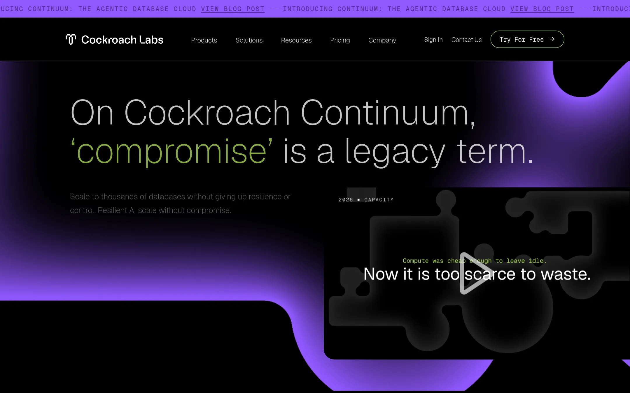 CockroachDB homepage
