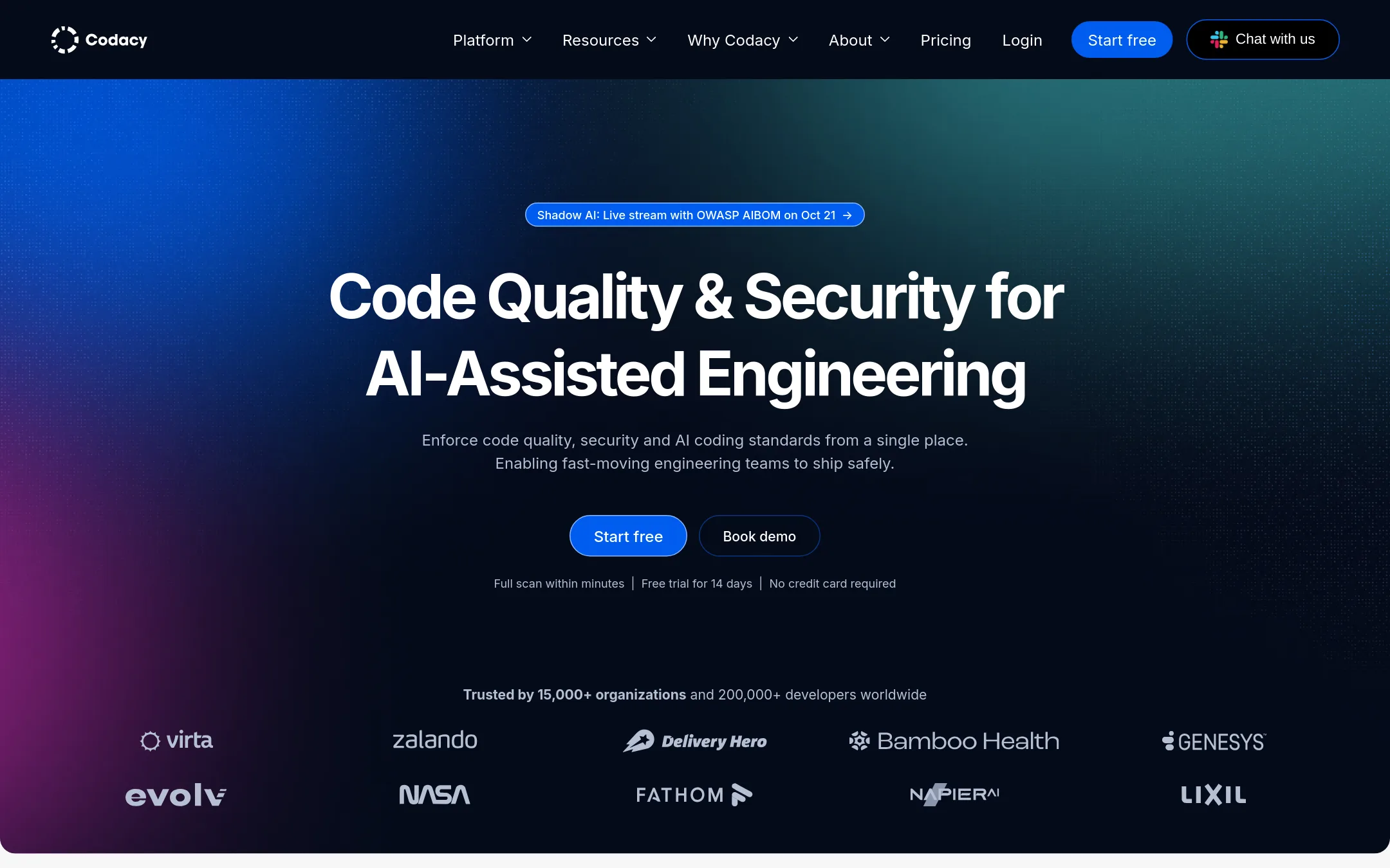 Codacy homepage