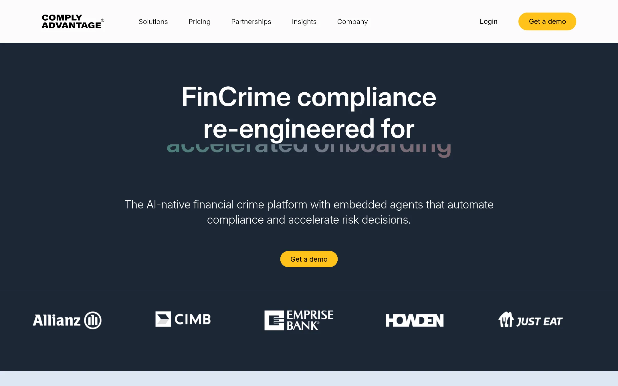 ComplyAdvantage homepage