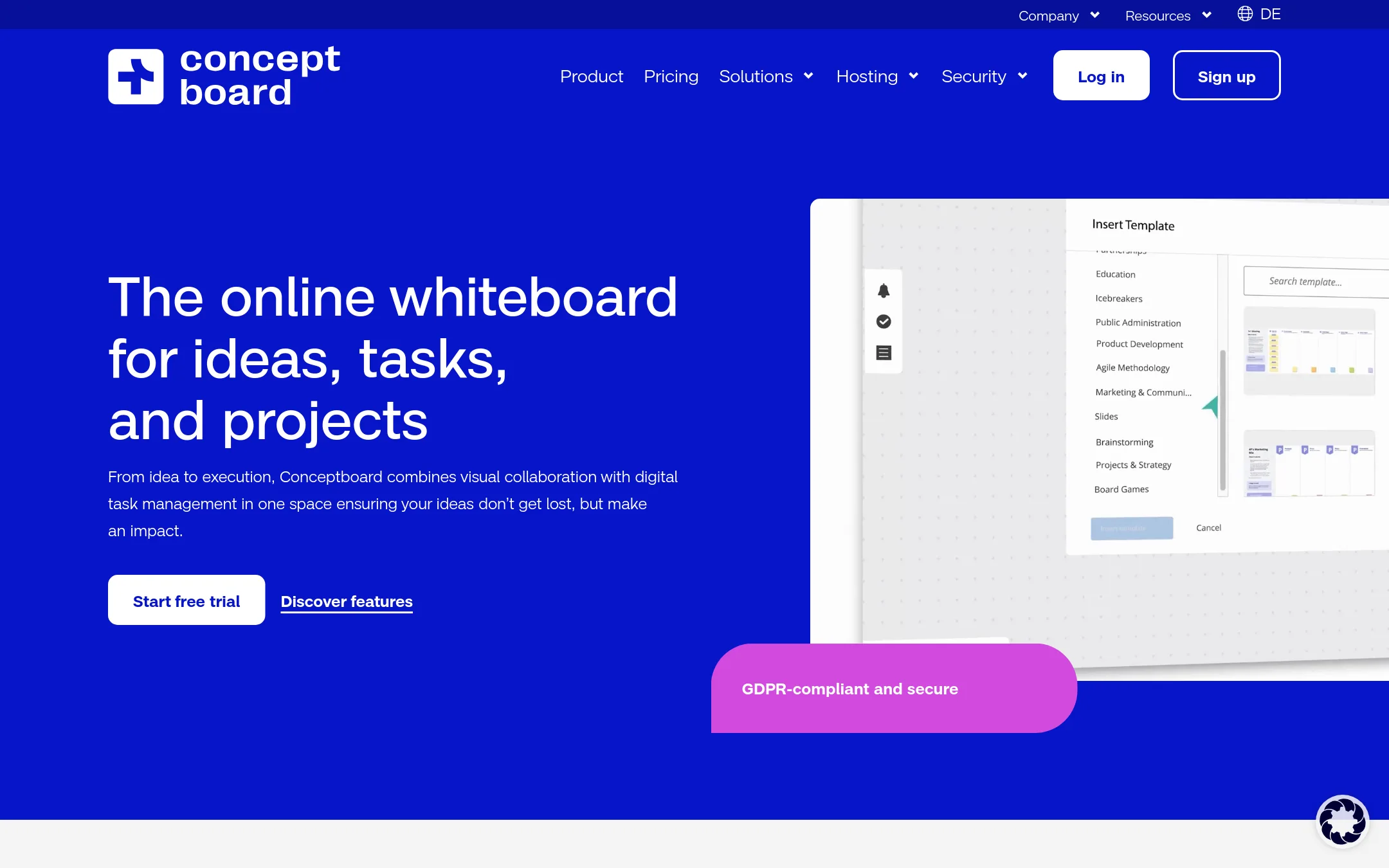 Conceptboard homepage