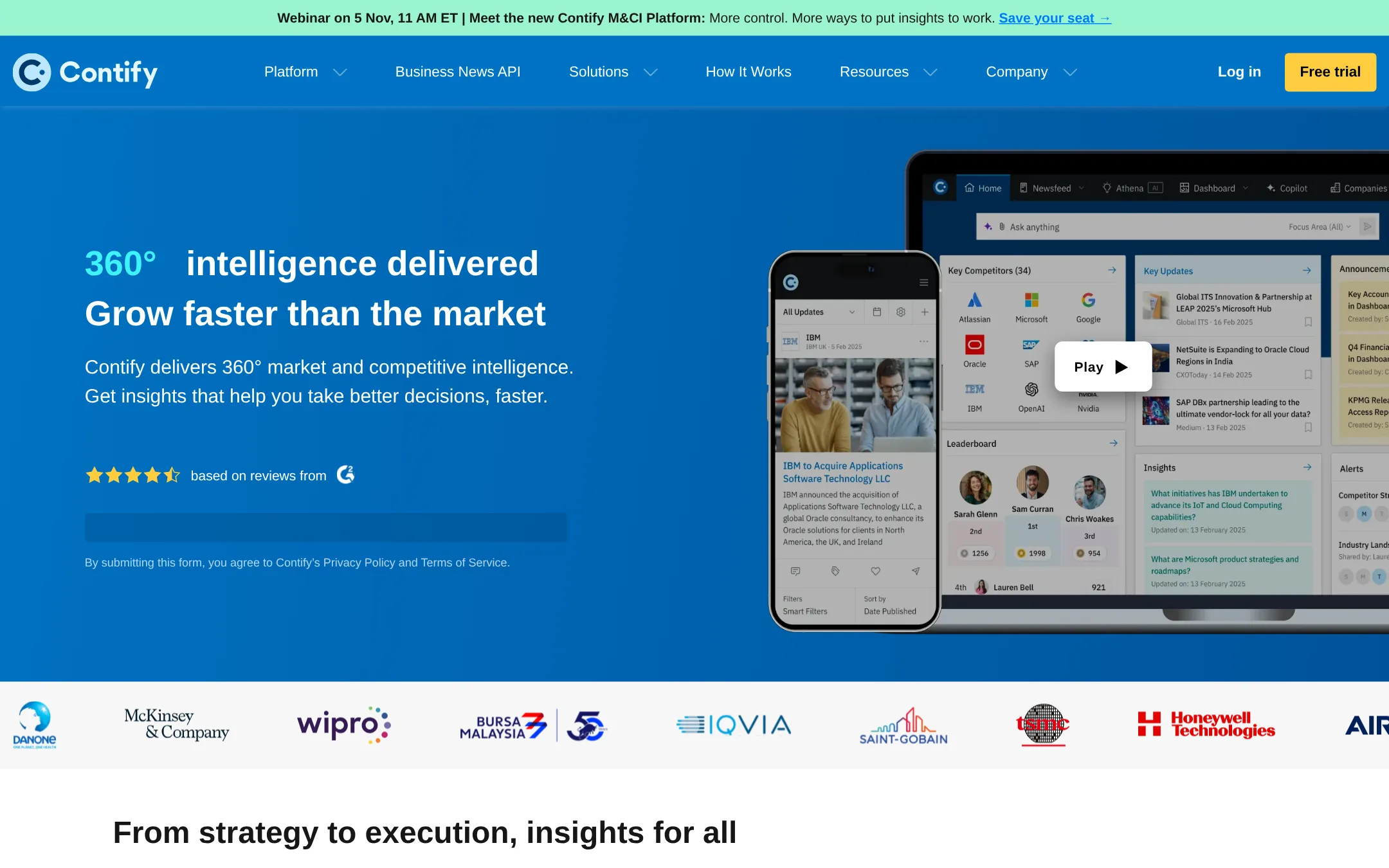 Contify homepage