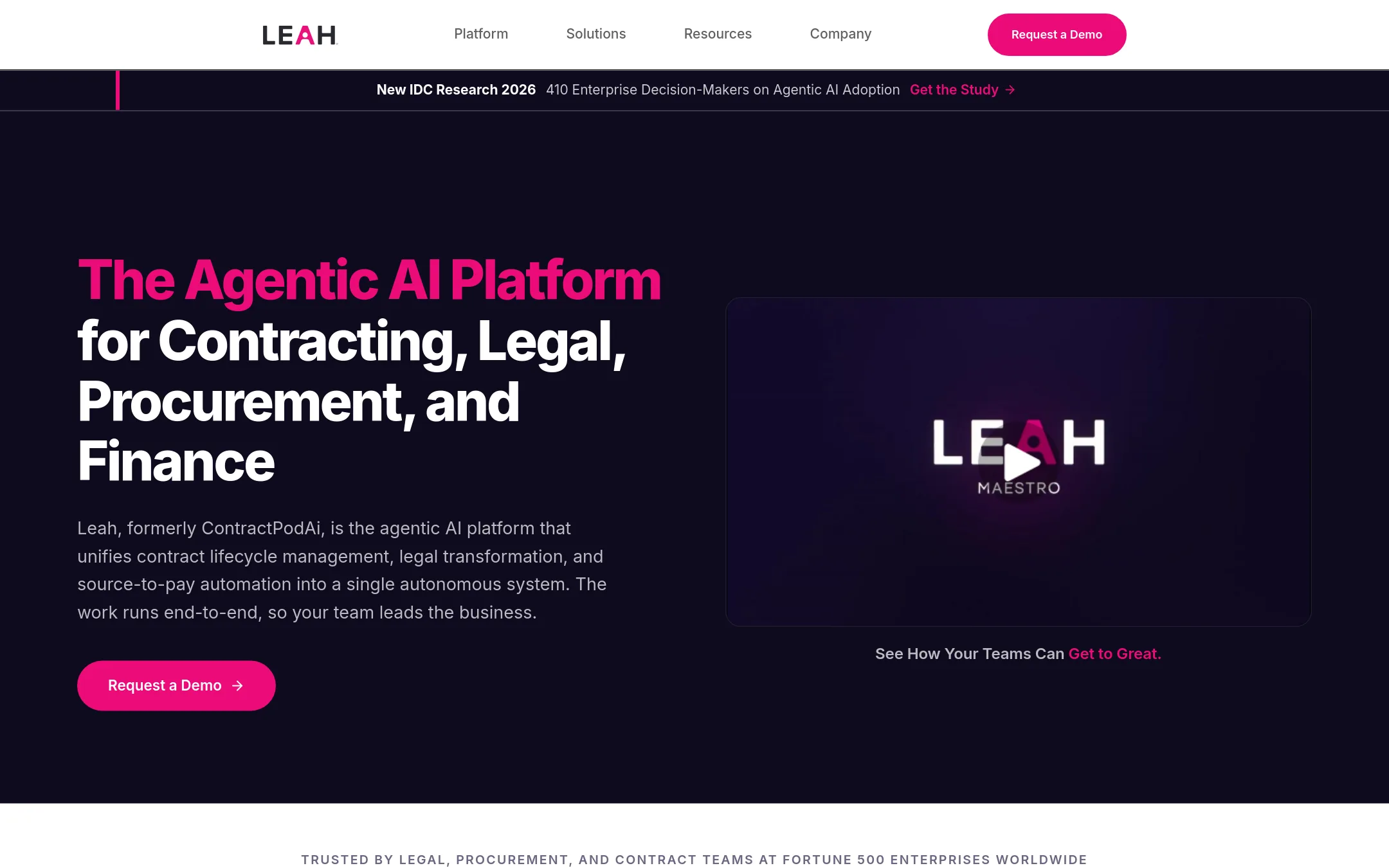 ContractPodAi homepage