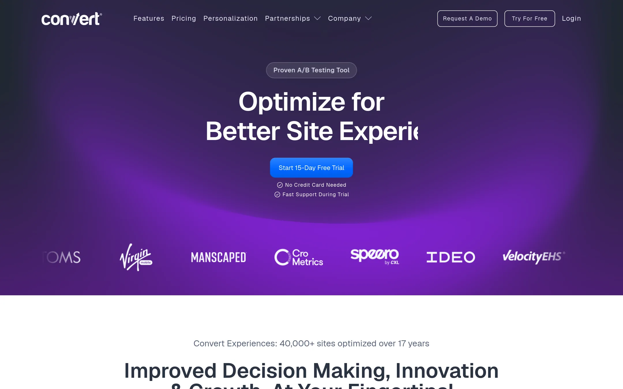 Convert homepage