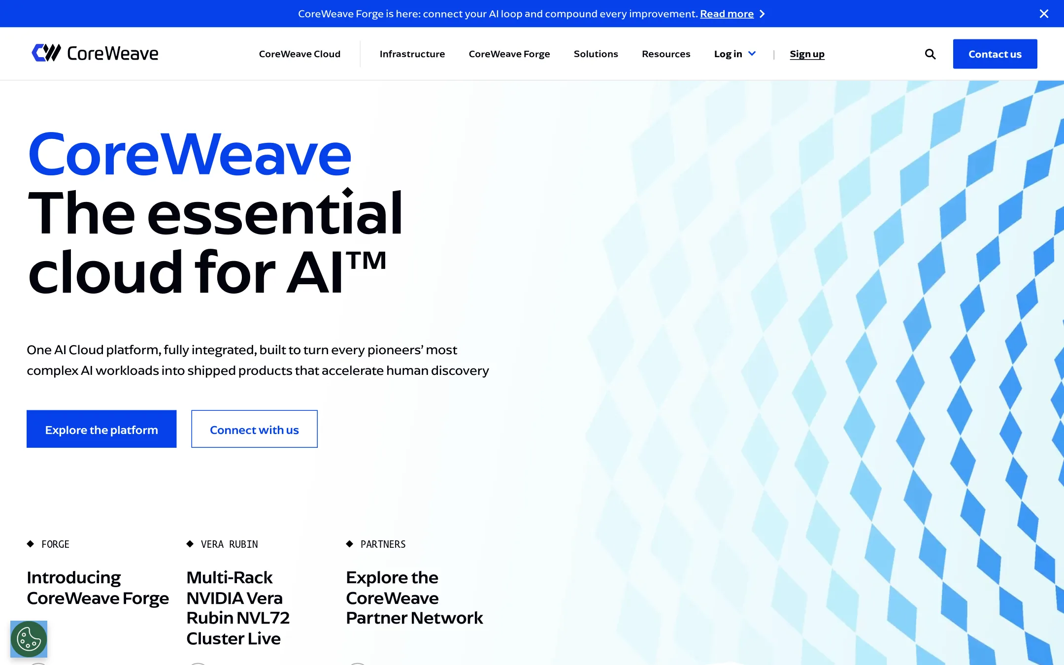 CoreWeave homepage