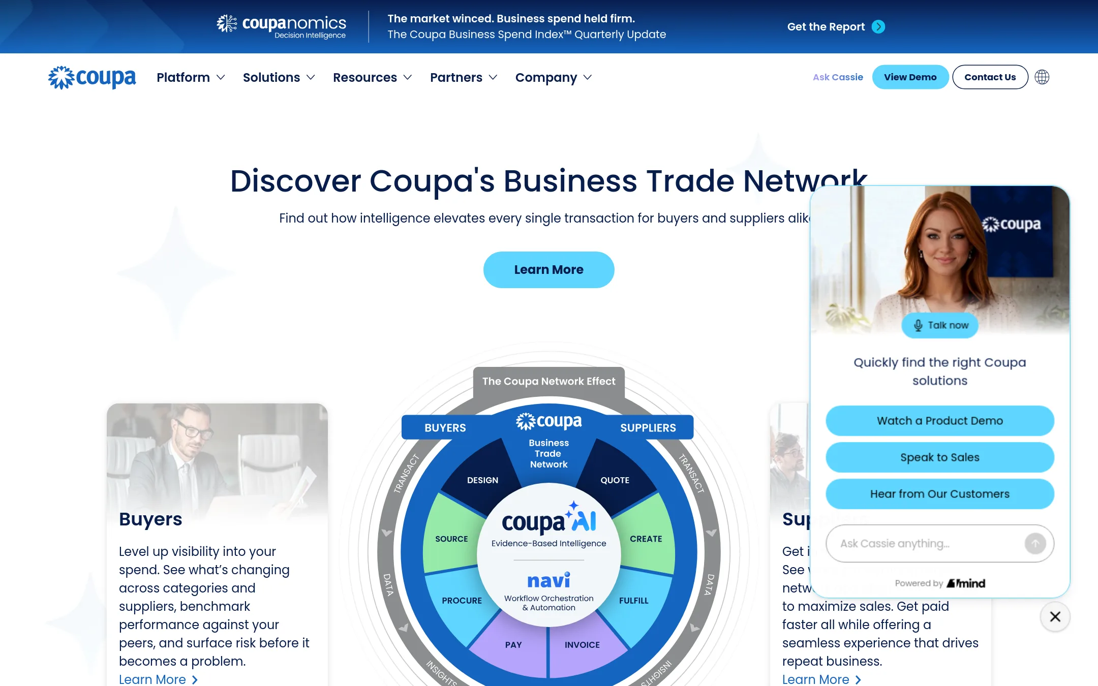Coupa homepage
