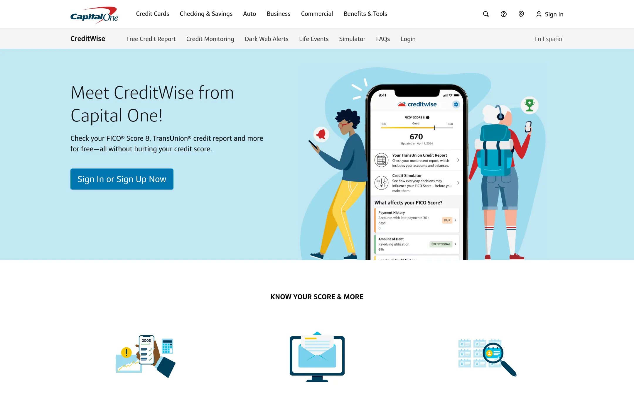 CreditWise homepage