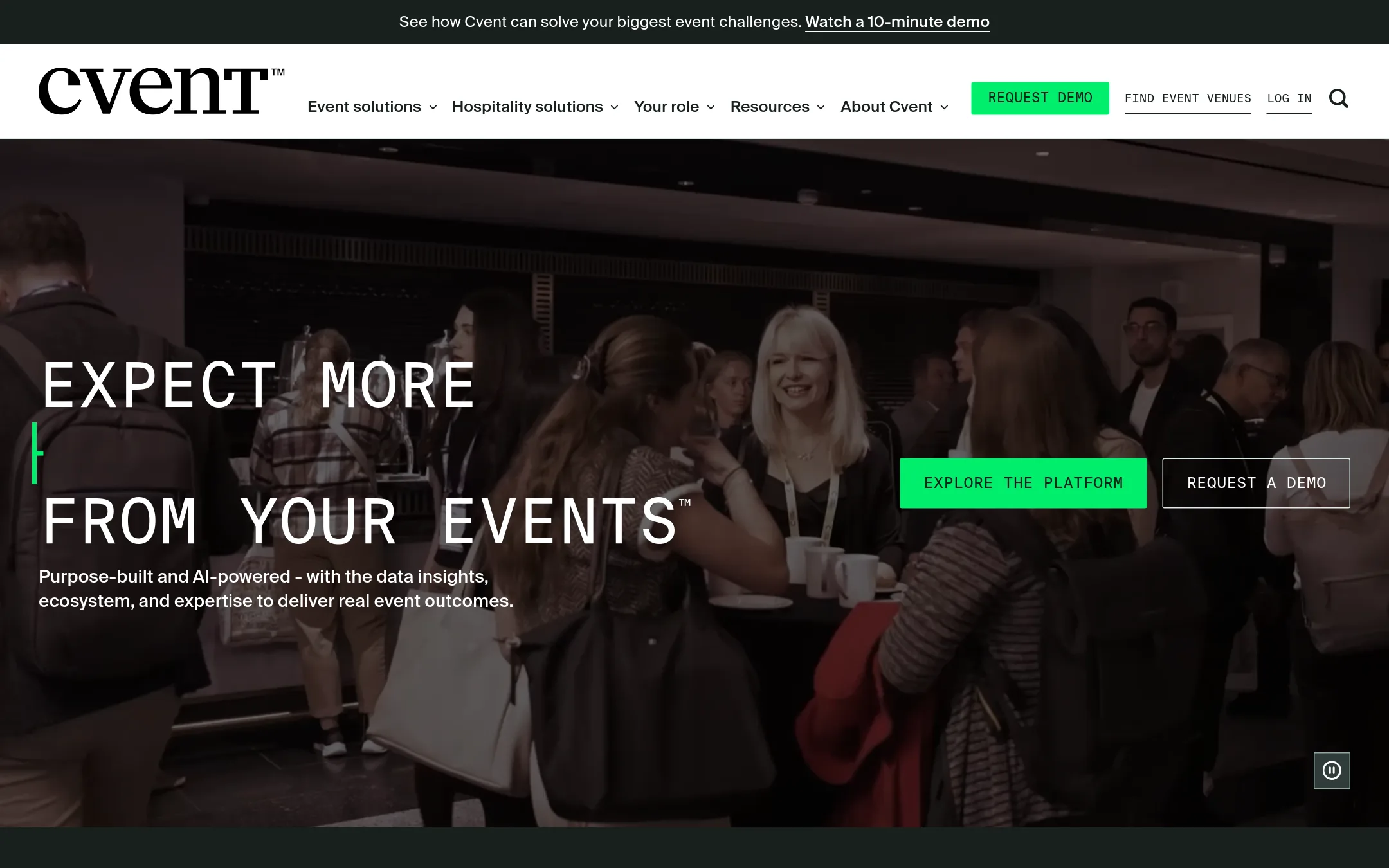 Cvent homepage