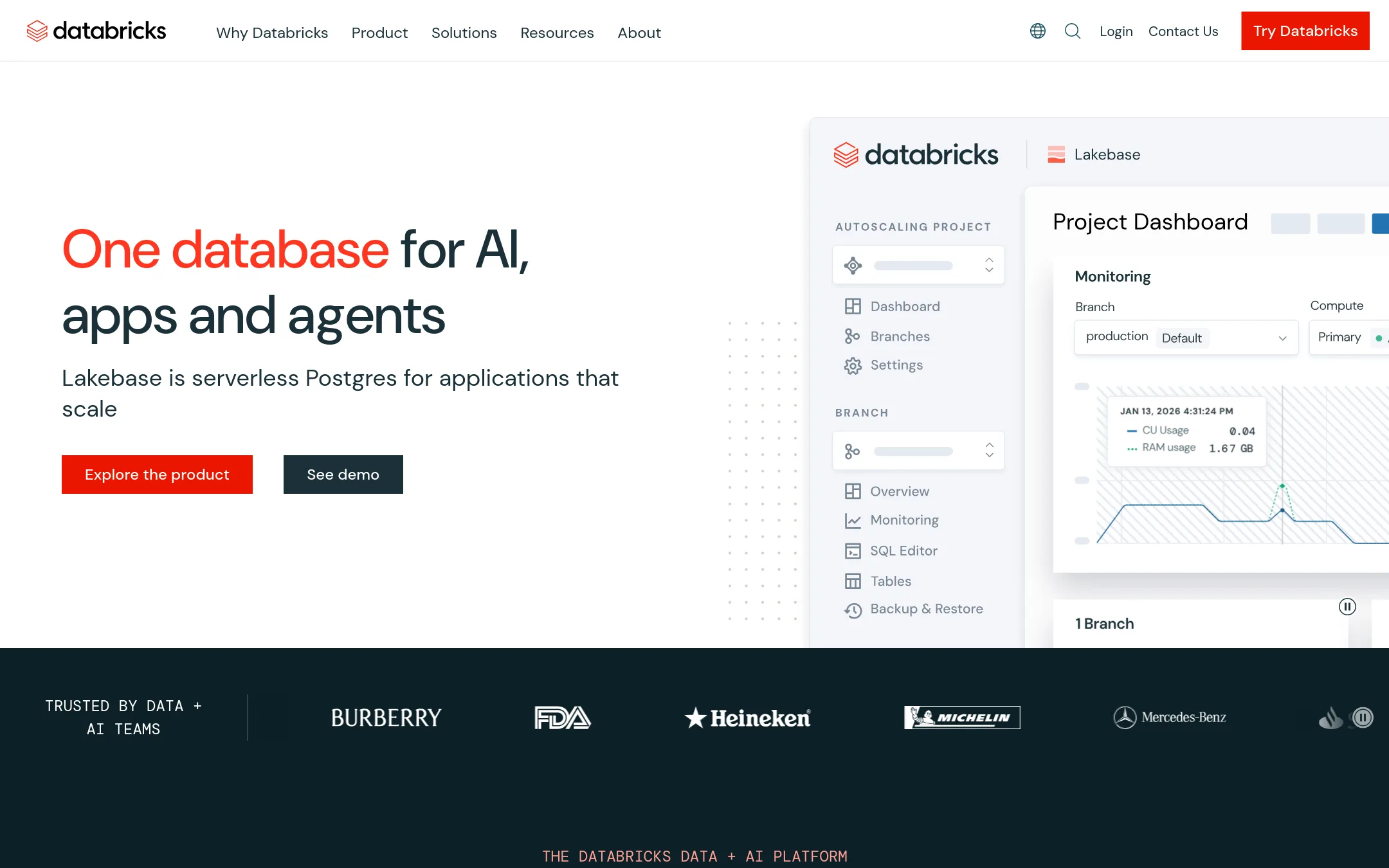Databricks homepage